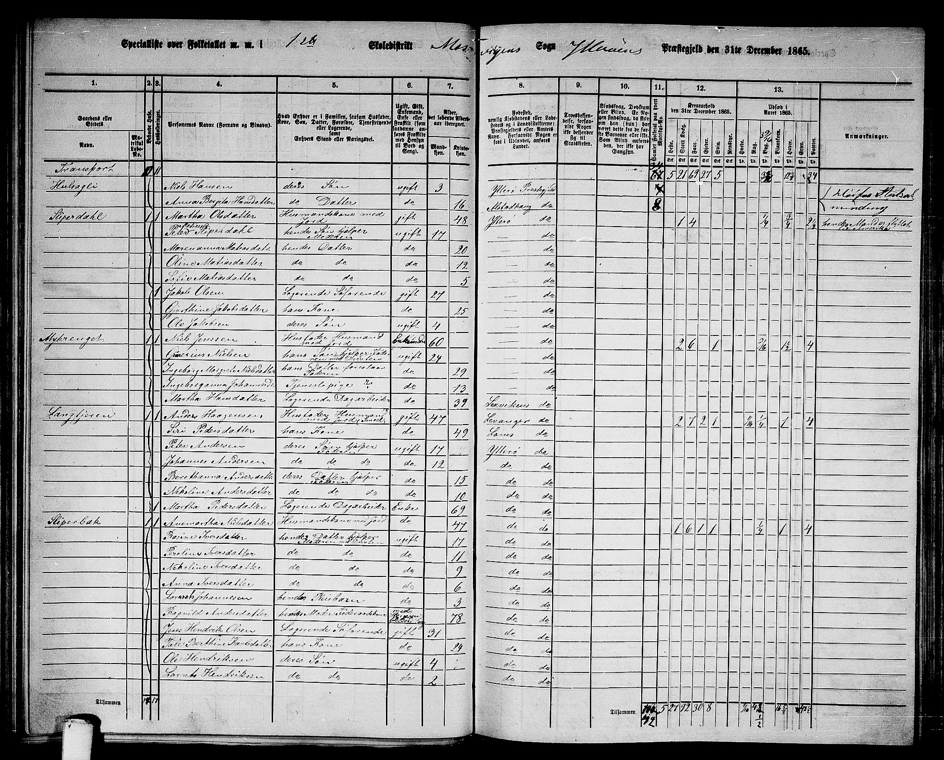 RA, 1865 census for Ytterøy, 1865, p. 72