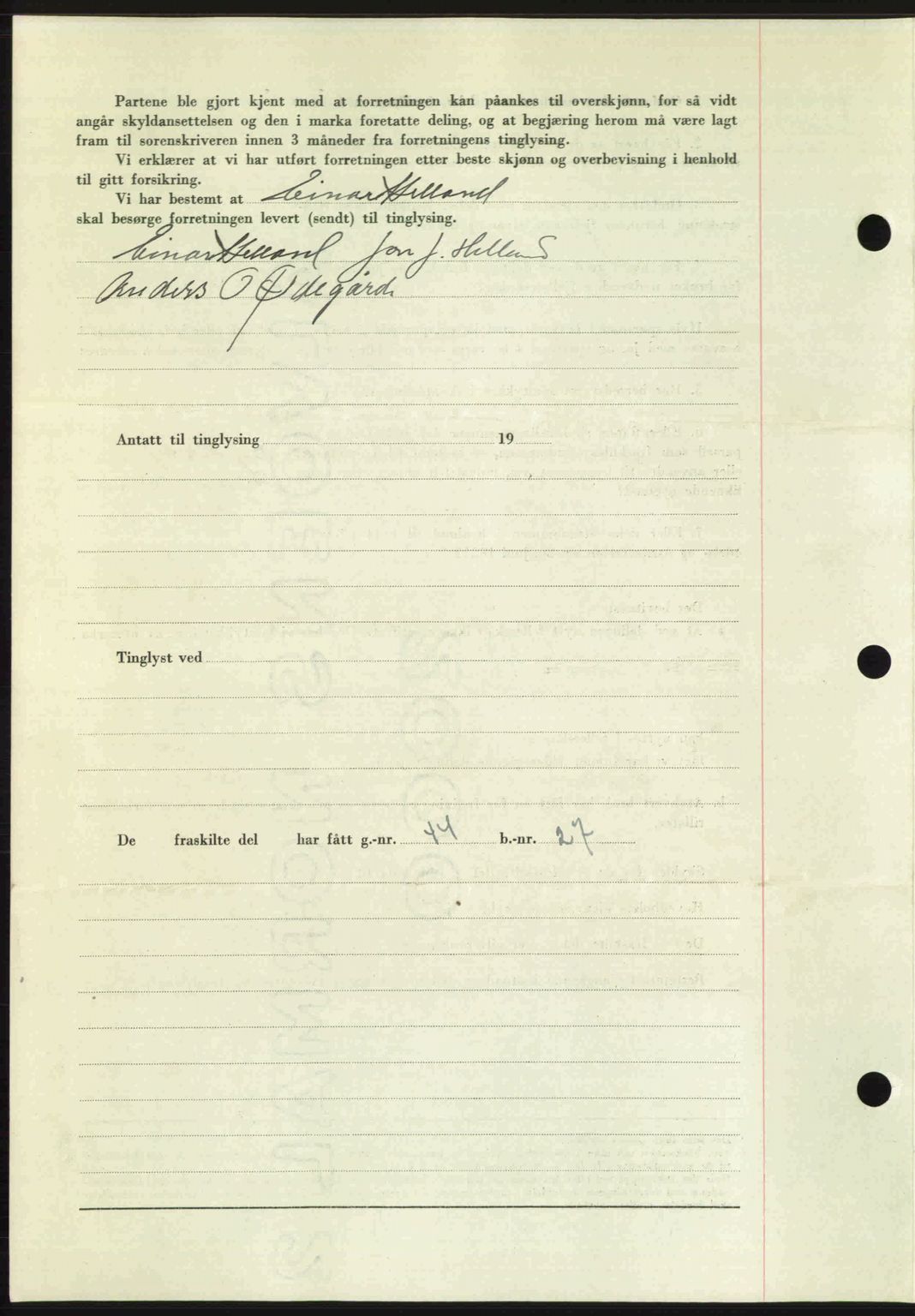 Romsdal sorenskriveri, AV/SAT-A-4149/1/2/2C: Mortgage book no. A23, 1947-1947, Diary no: : 1913/1947