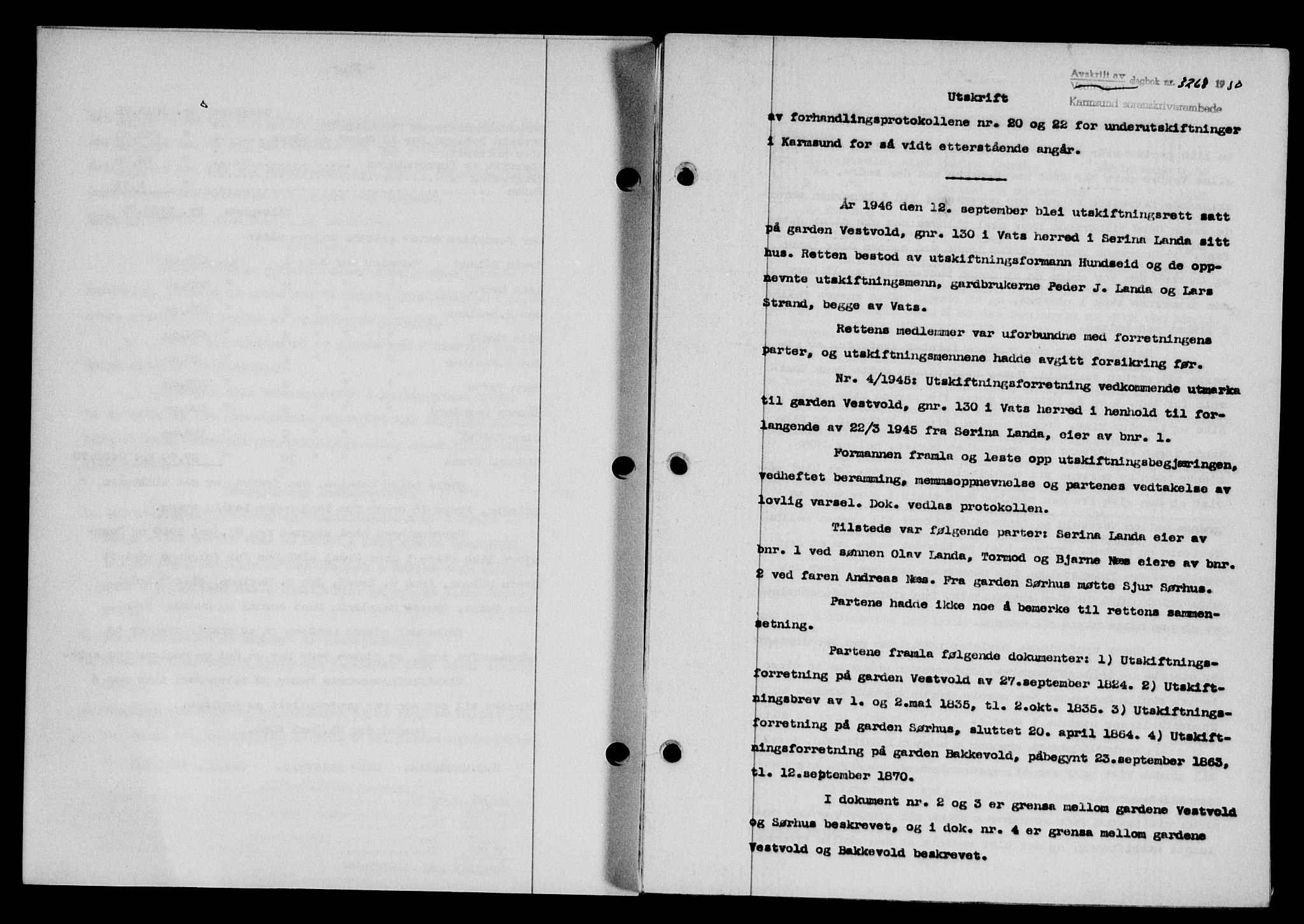 Karmsund sorenskriveri, SAST/A-100311/01/II/IIB/L0101: Mortgage book no. 81A, 1950-1951, Diary no: : 3268/1950