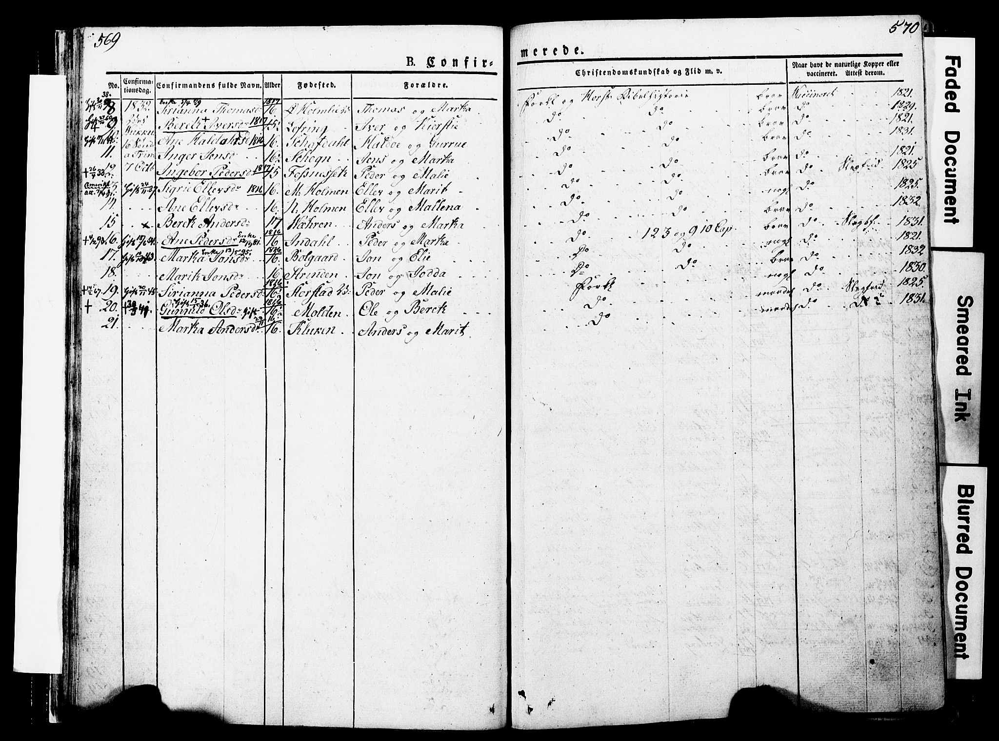 Ministerialprotokoller, klokkerbøker og fødselsregistre - Nord-Trøndelag, SAT/A-1458/723/L0243: Parish register (official) no. 723A12, 1822-1851, p. 569-570