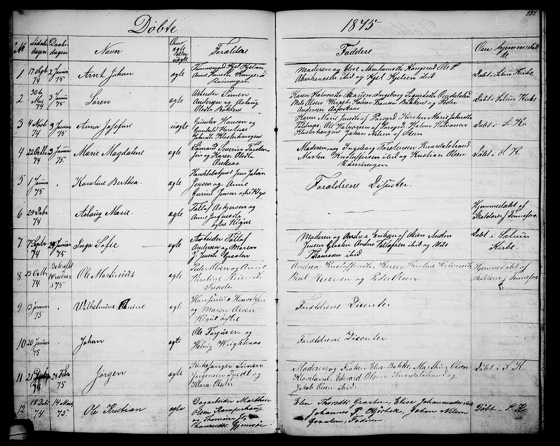 Solum kirkebøker, SAKO/A-306/G/Ga/L0004: Parish register (copy) no. I 4, 1859-1876, p. 137