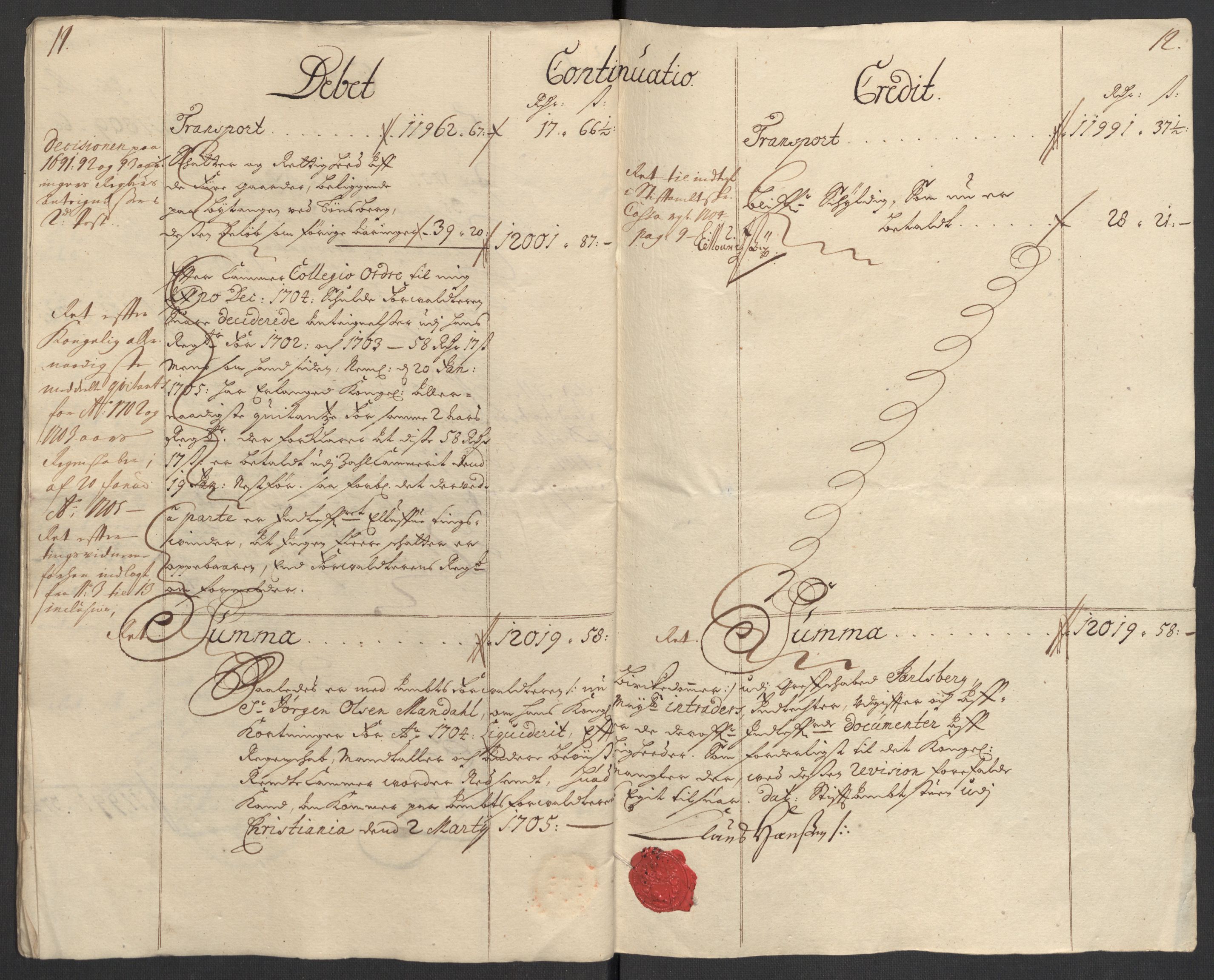 Rentekammeret inntil 1814, Reviderte regnskaper, Fogderegnskap, AV/RA-EA-4092/R32/L1871: Fogderegnskap Jarlsberg grevskap, 1703-1705, p. 219