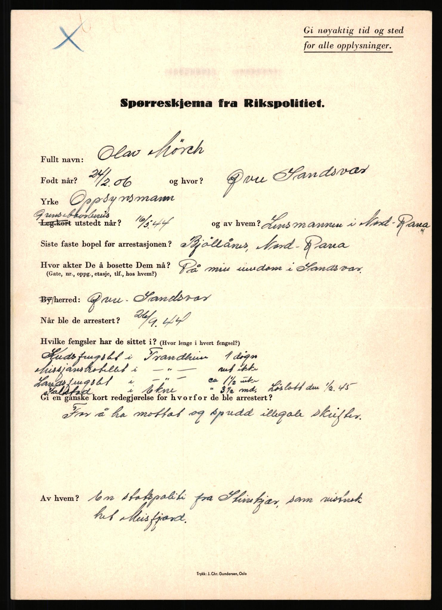 Rikspolitisjefen, AV/RA-S-1560/L/L0012: Mogensen, Øivind - Noraas, Lars, 1940-1945, p. 328