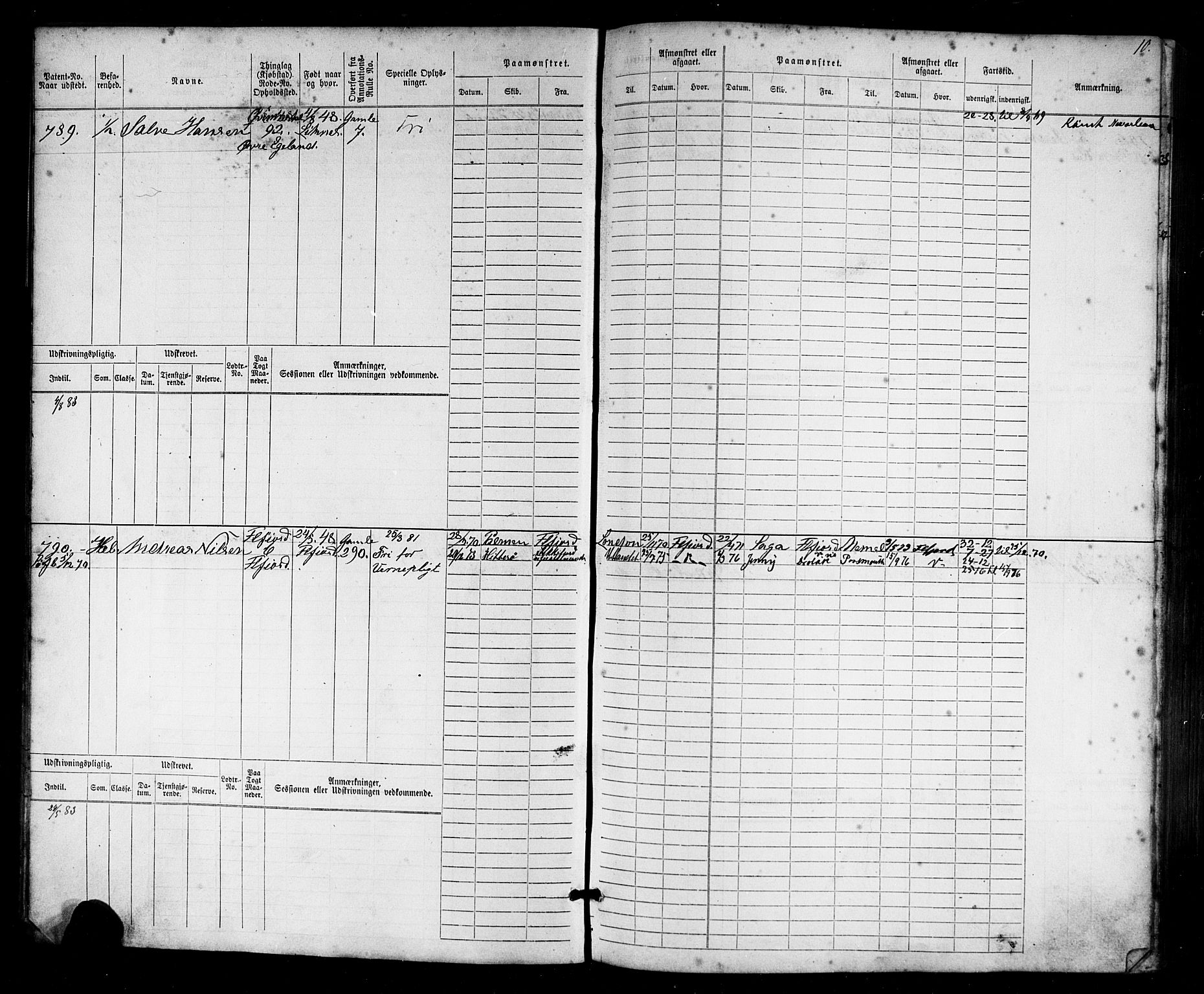 Flekkefjord mønstringskrets, AV/SAK-2031-0018/F/Fb/L0009: Hovedrulle nr 771-1533, Æ-6, 1868-1900, p. 11