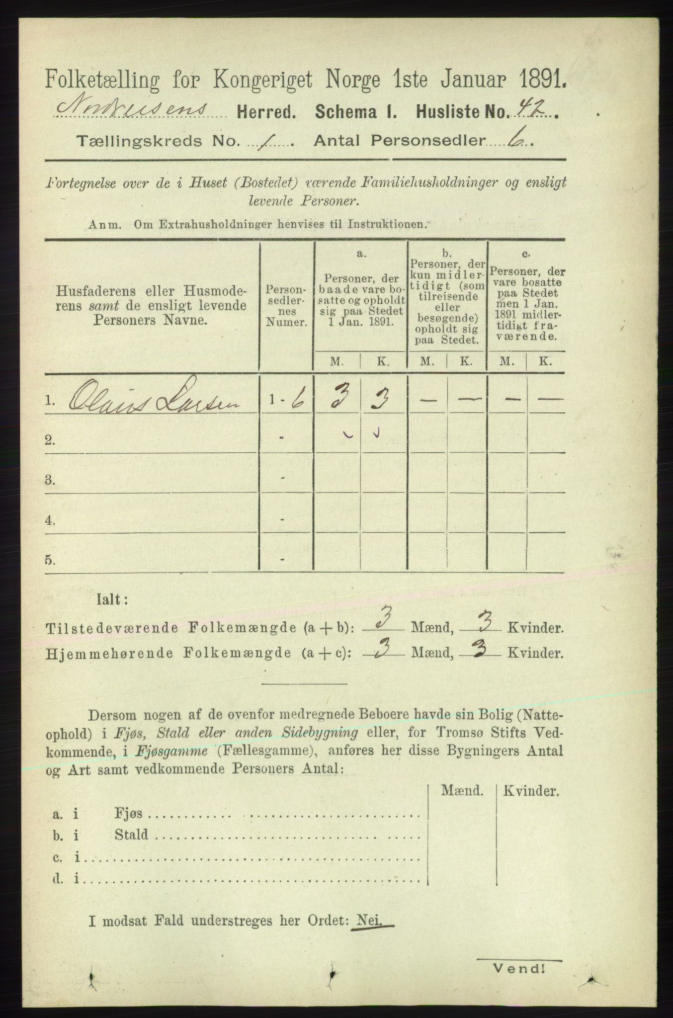 RA, 1891 census for 1942 Nordreisa, 1891, p. 55