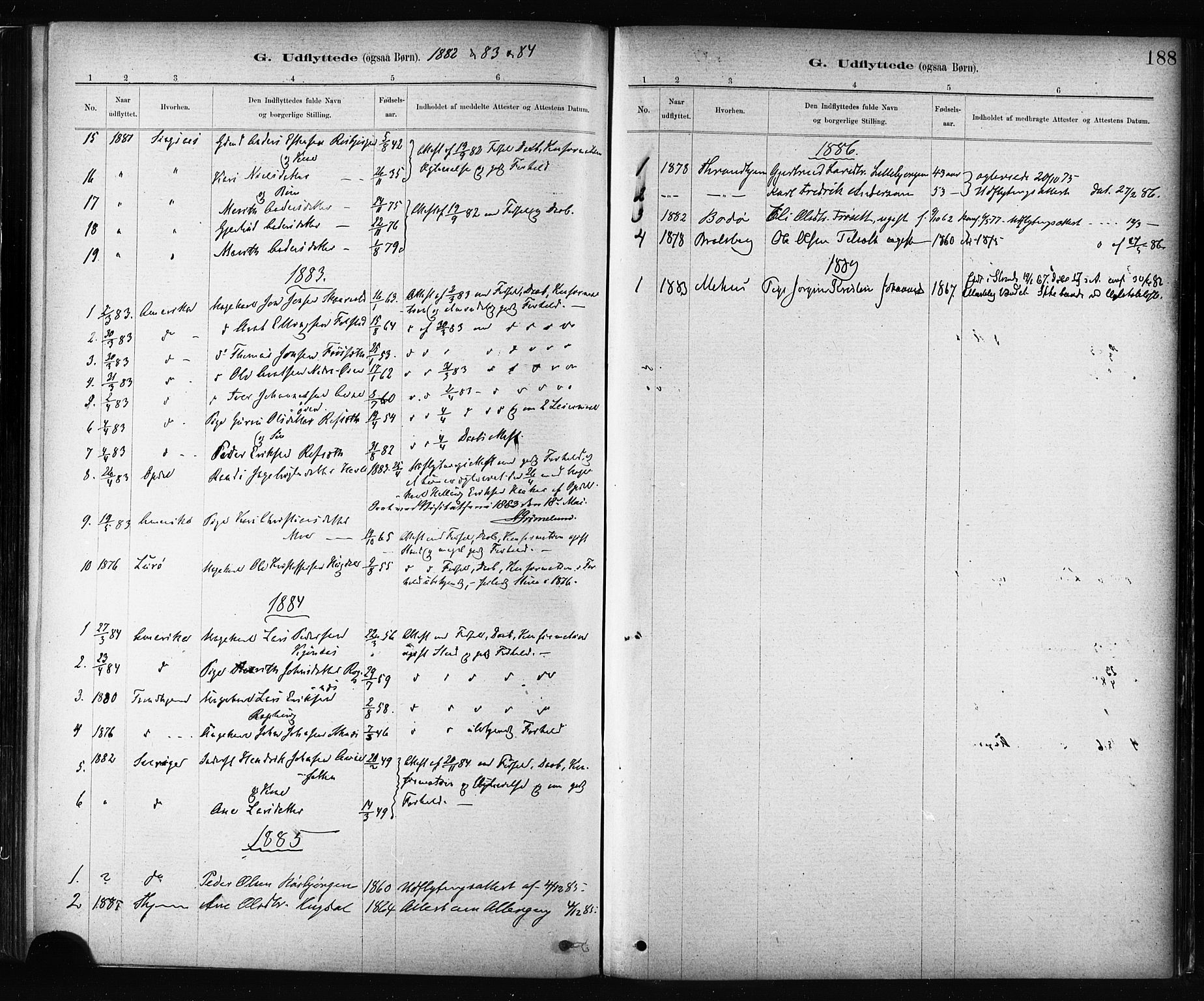 Ministerialprotokoller, klokkerbøker og fødselsregistre - Sør-Trøndelag, SAT/A-1456/687/L1002: Parish register (official) no. 687A08, 1878-1890, p. 188