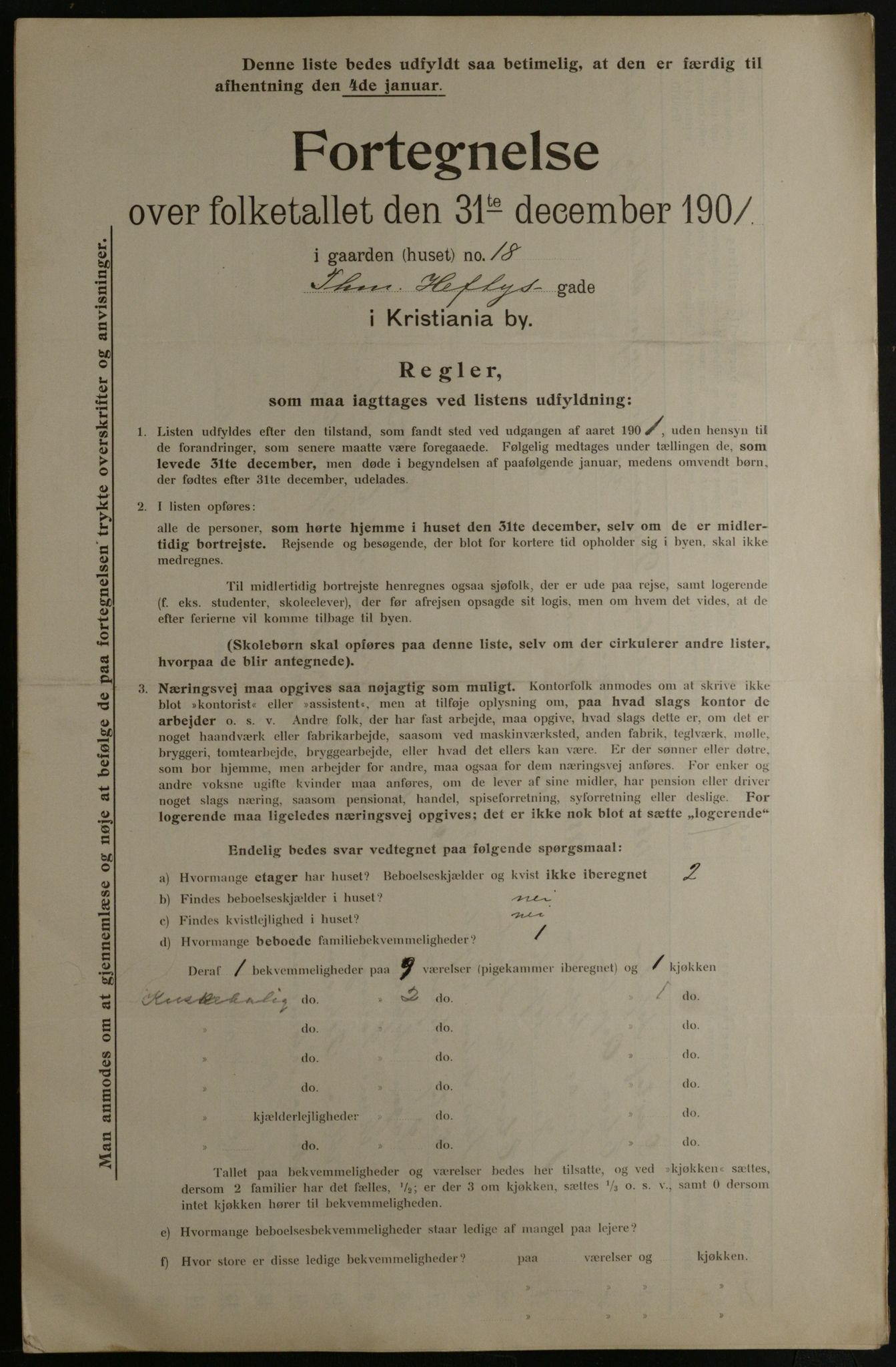 OBA, Municipal Census 1901 for Kristiania, 1901, p. 16708