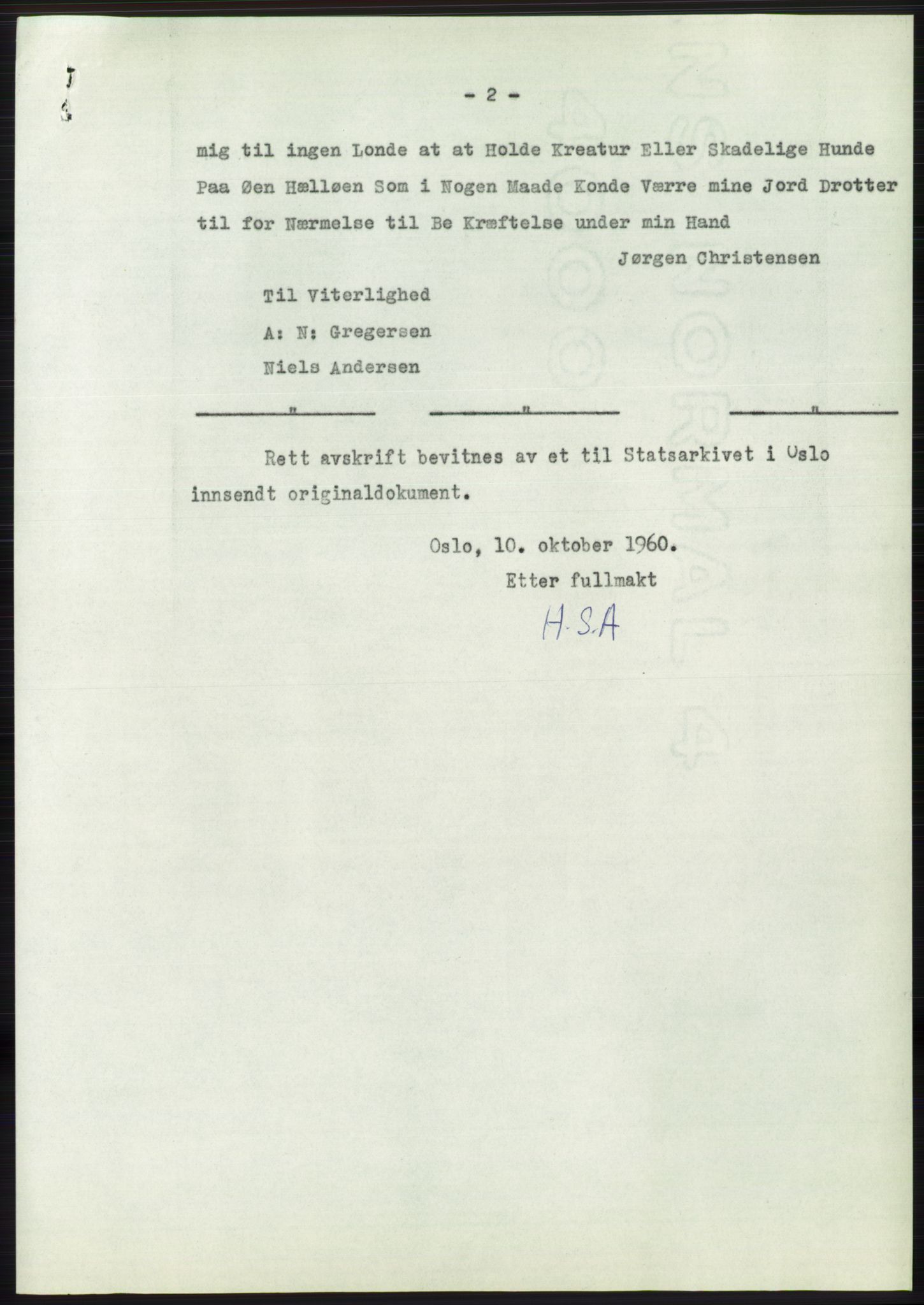 Statsarkivet i Oslo, SAO/A-10621/Z/Zd/L0012: Avskrifter, j.nr 802-1722/1960, 1960, p. 286