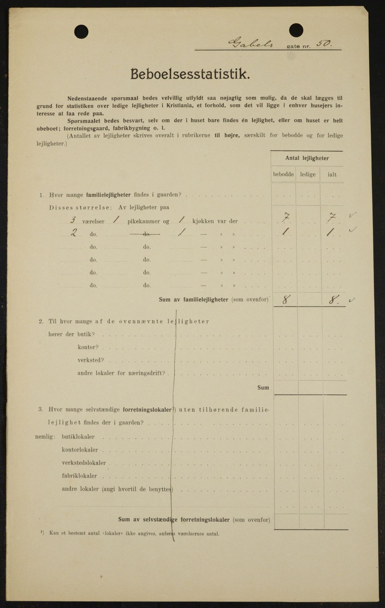 OBA, Municipal Census 1909 for Kristiania, 1909, p. 26130