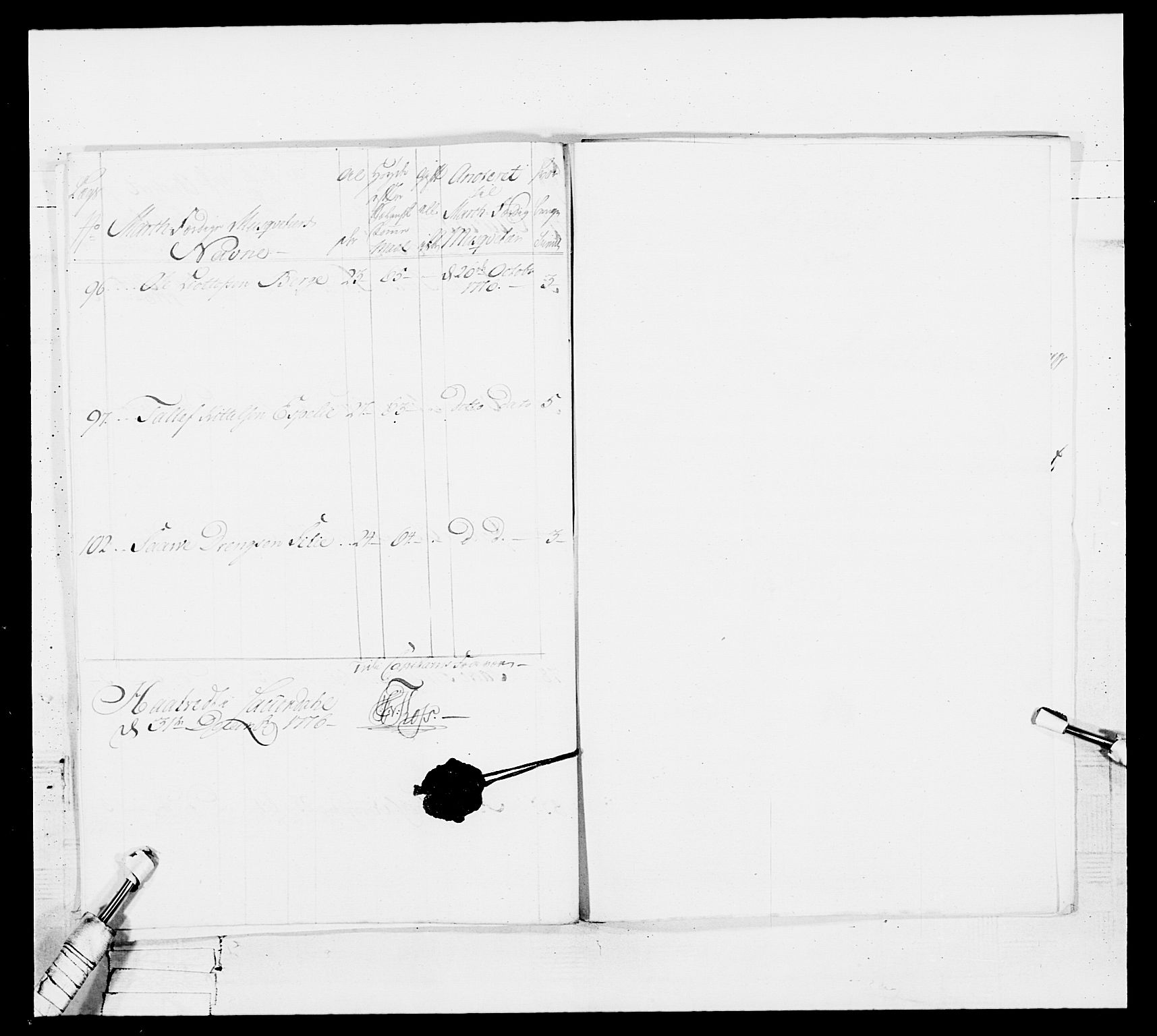 Generalitets- og kommissariatskollegiet, Det kongelige norske kommissariatskollegium, AV/RA-EA-5420/E/Eh/L0101: 1. Vesterlenske nasjonale infanteriregiment, 1766-1777, p. 530