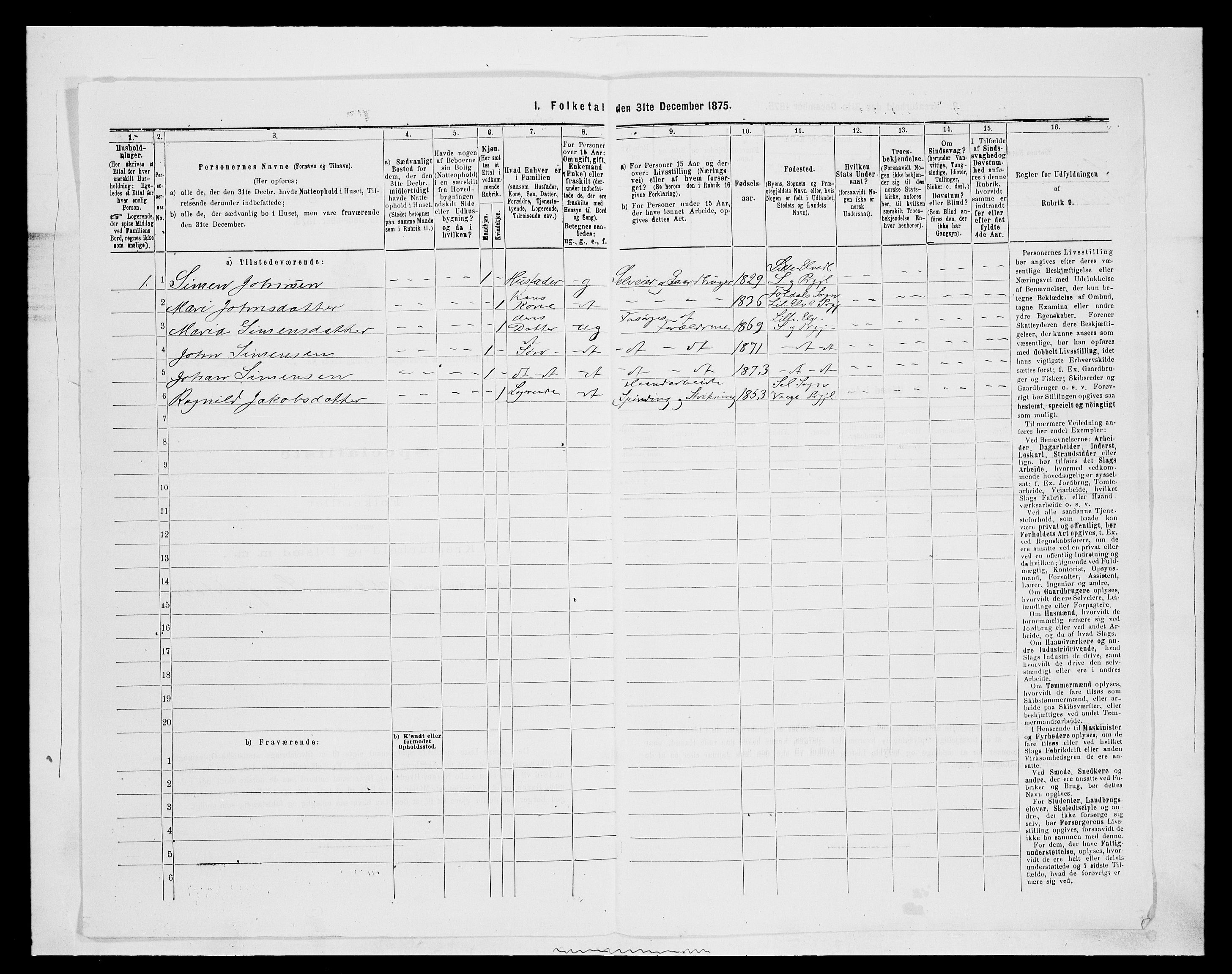 SAH, 1875 census for 0438P Lille Elvedalen, 1875, p. 354