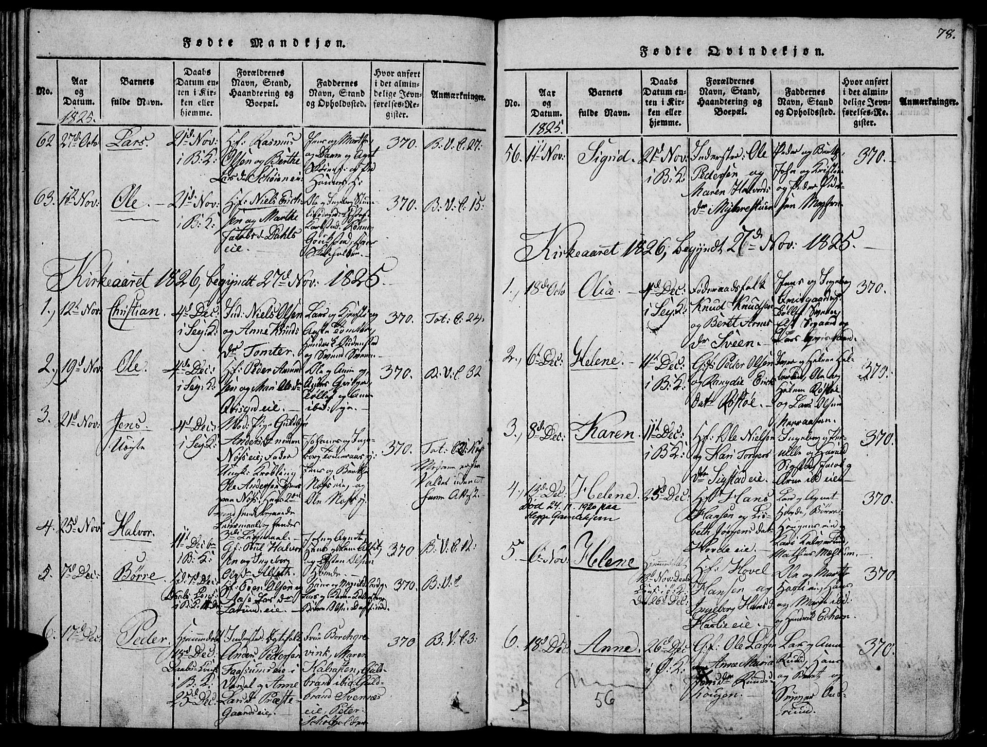 Biri prestekontor, AV/SAH-PREST-096/H/Ha/Haa/L0003: Parish register (official) no. 3, 1814-1828, p. 78