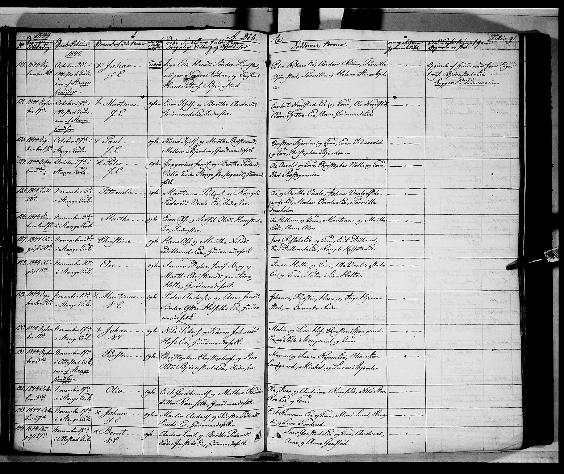 Stange prestekontor, AV/SAH-PREST-002/K/L0010: Parish register (official) no. 10, 1835-1845, p. 91