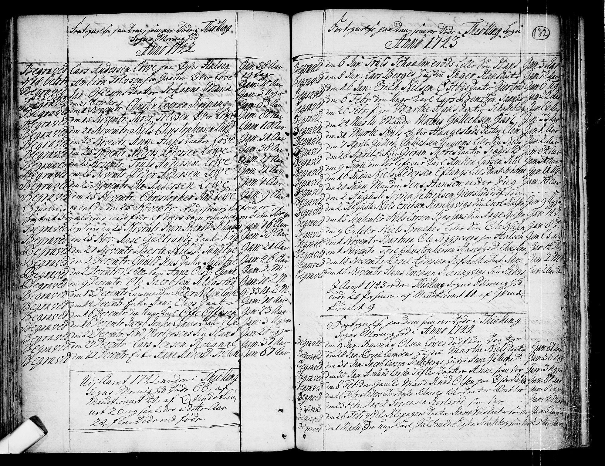 Tjølling kirkebøker, AV/SAKO-A-60/F/Fa/L0003: Parish register (official) no. 3, 1735-1778, p. 132