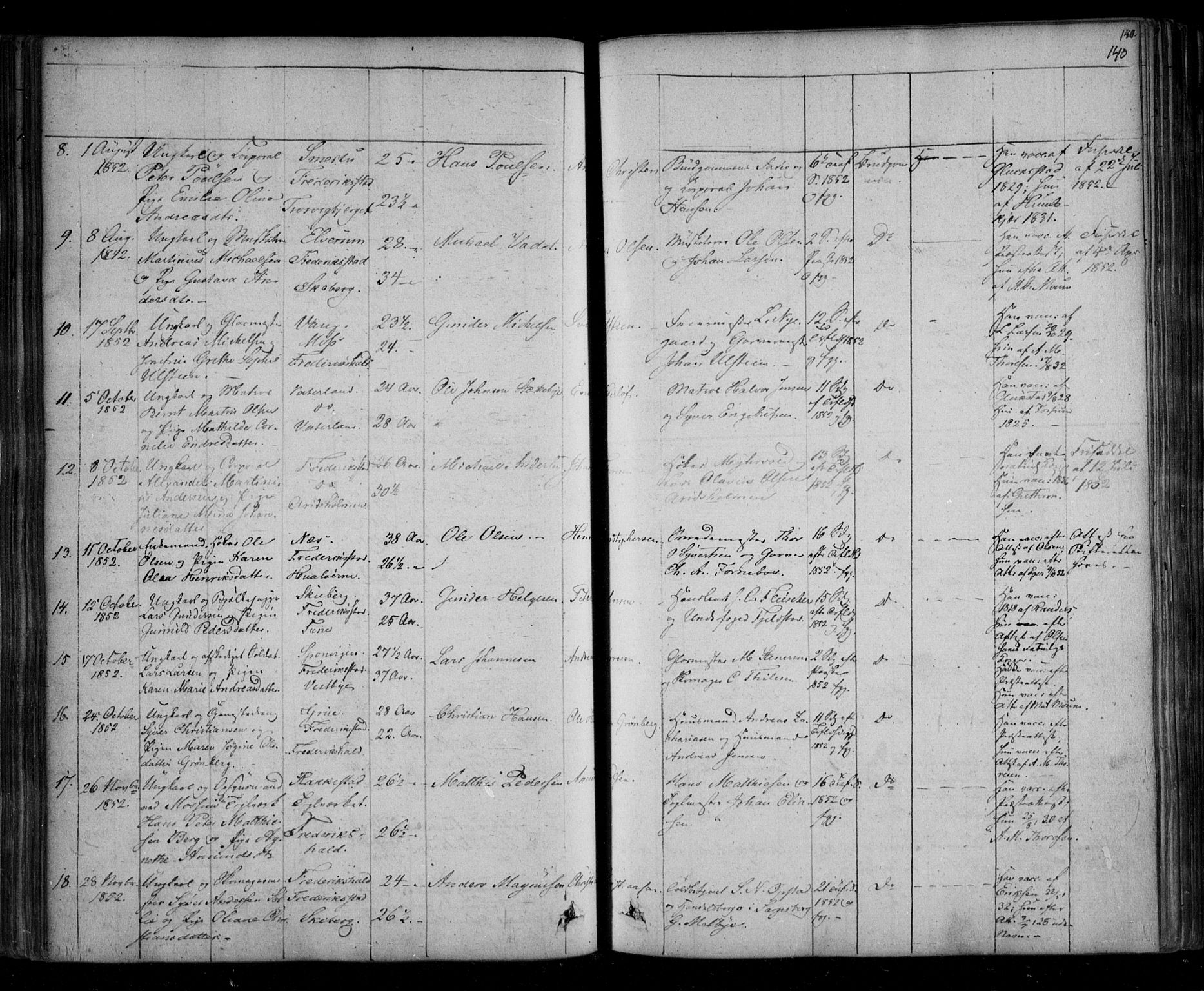 Fredrikstad prestekontor Kirkebøker, AV/SAO-A-11082/F/Fa/L0005: Parish register (official) no. 5, 1835-1856, p. 140