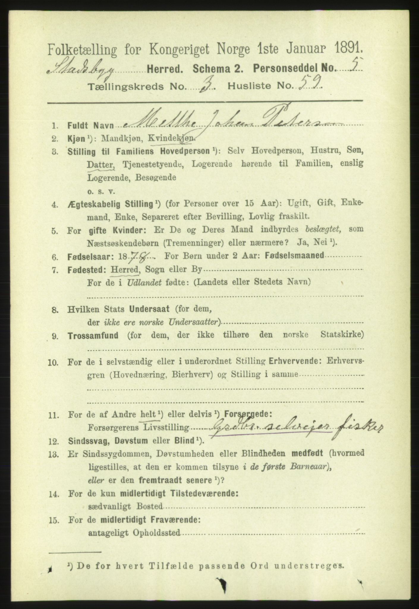 RA, 1891 census for 1625 Stadsbygd, 1891, p. 1743