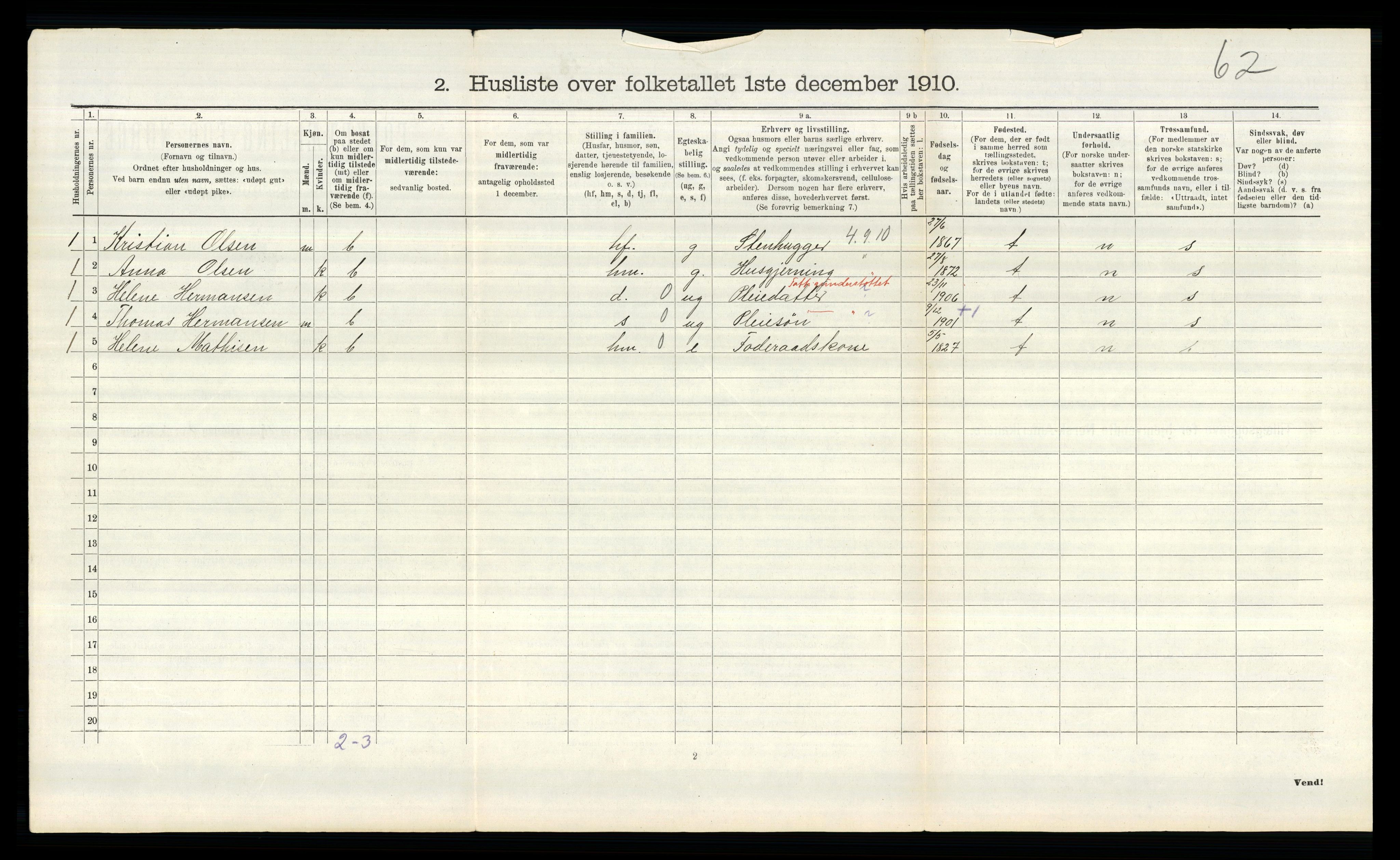 RA, 1910 census for Tune, 1910, p. 3167