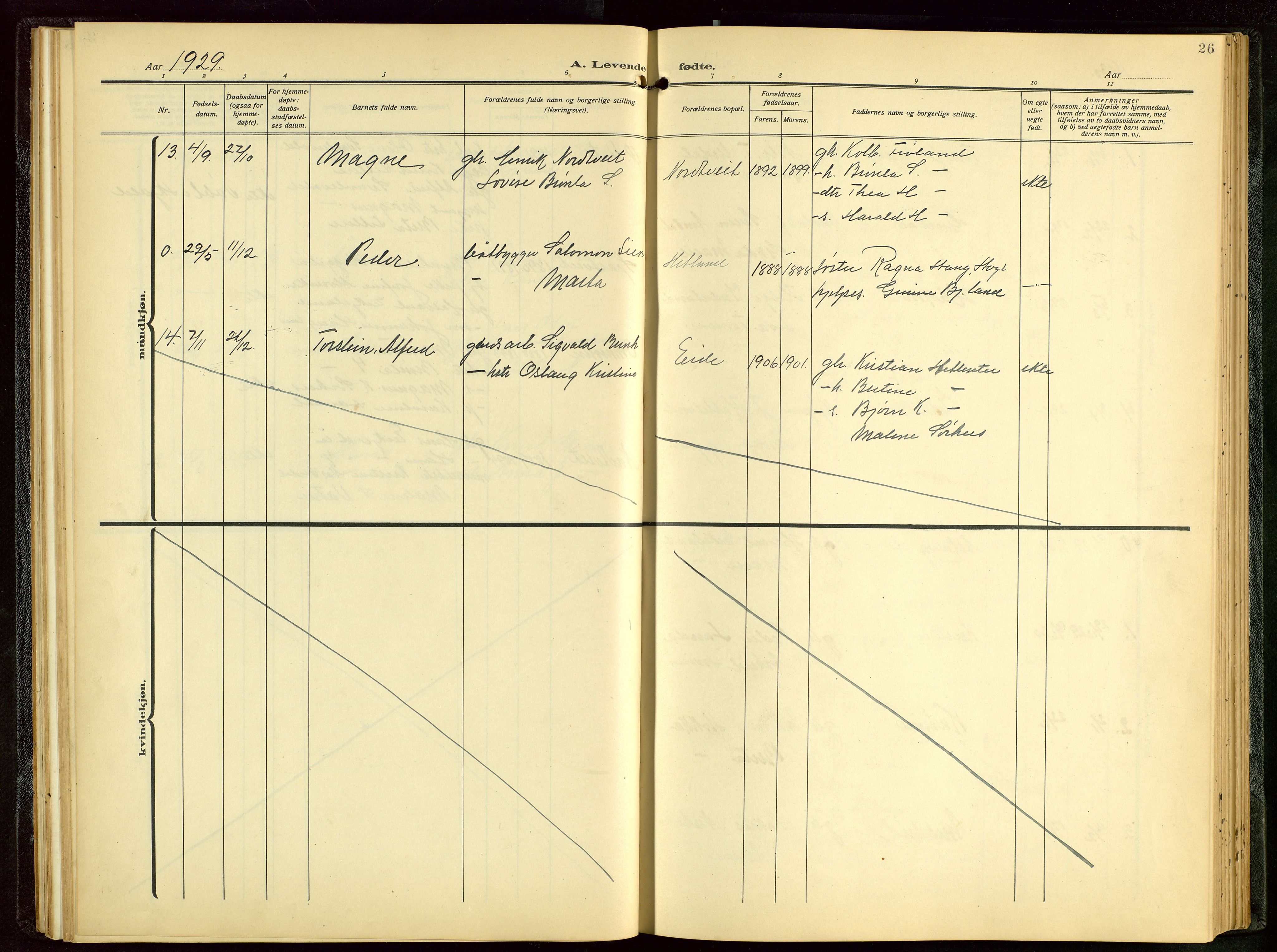 Skjold sokneprestkontor, AV/SAST-A-101847/H/Ha/Hab/L0011: Parish register (copy) no. B 11, 1922-1951, p. 26