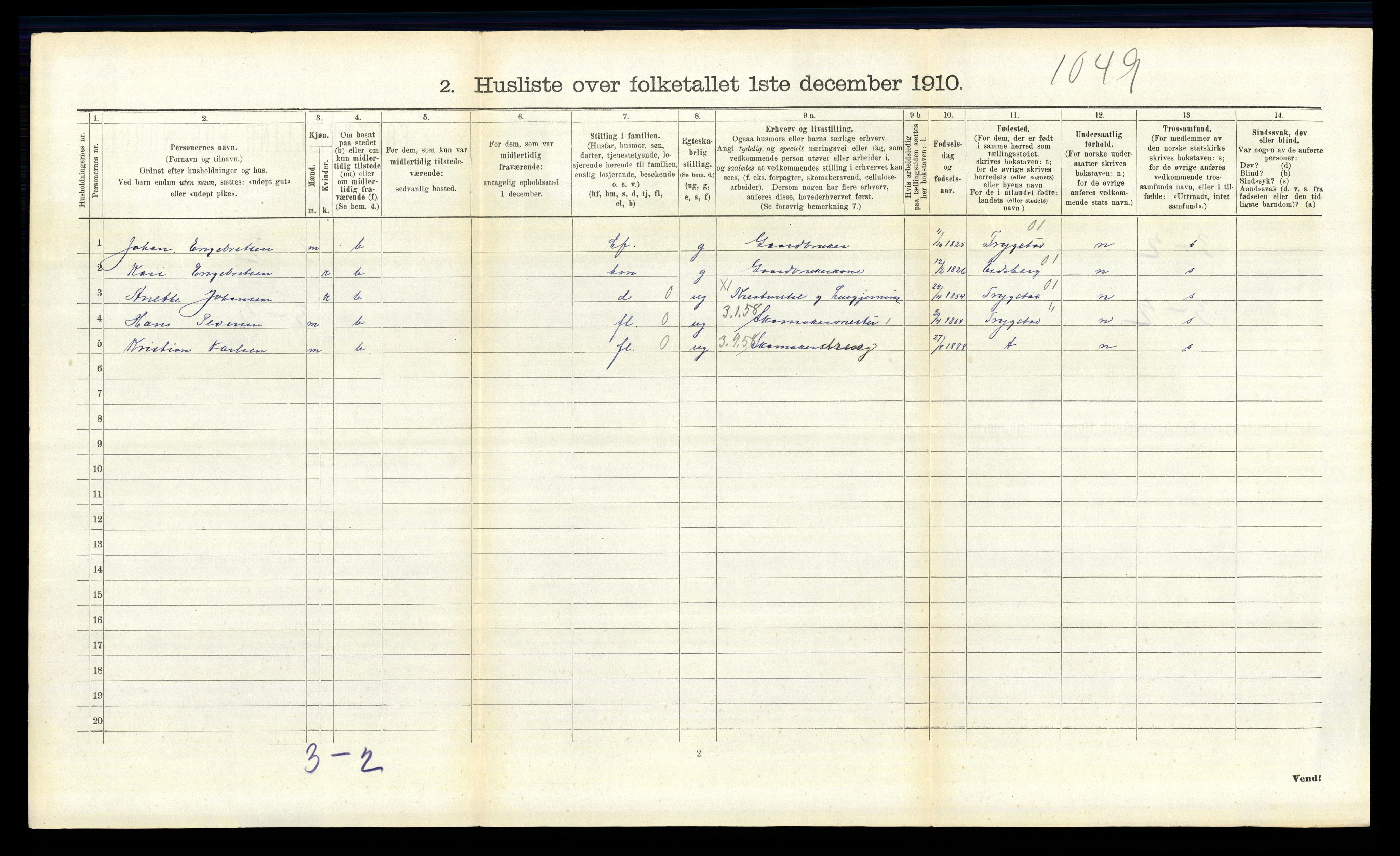 RA, 1910 census for Kråkstad, 1910, p. 406