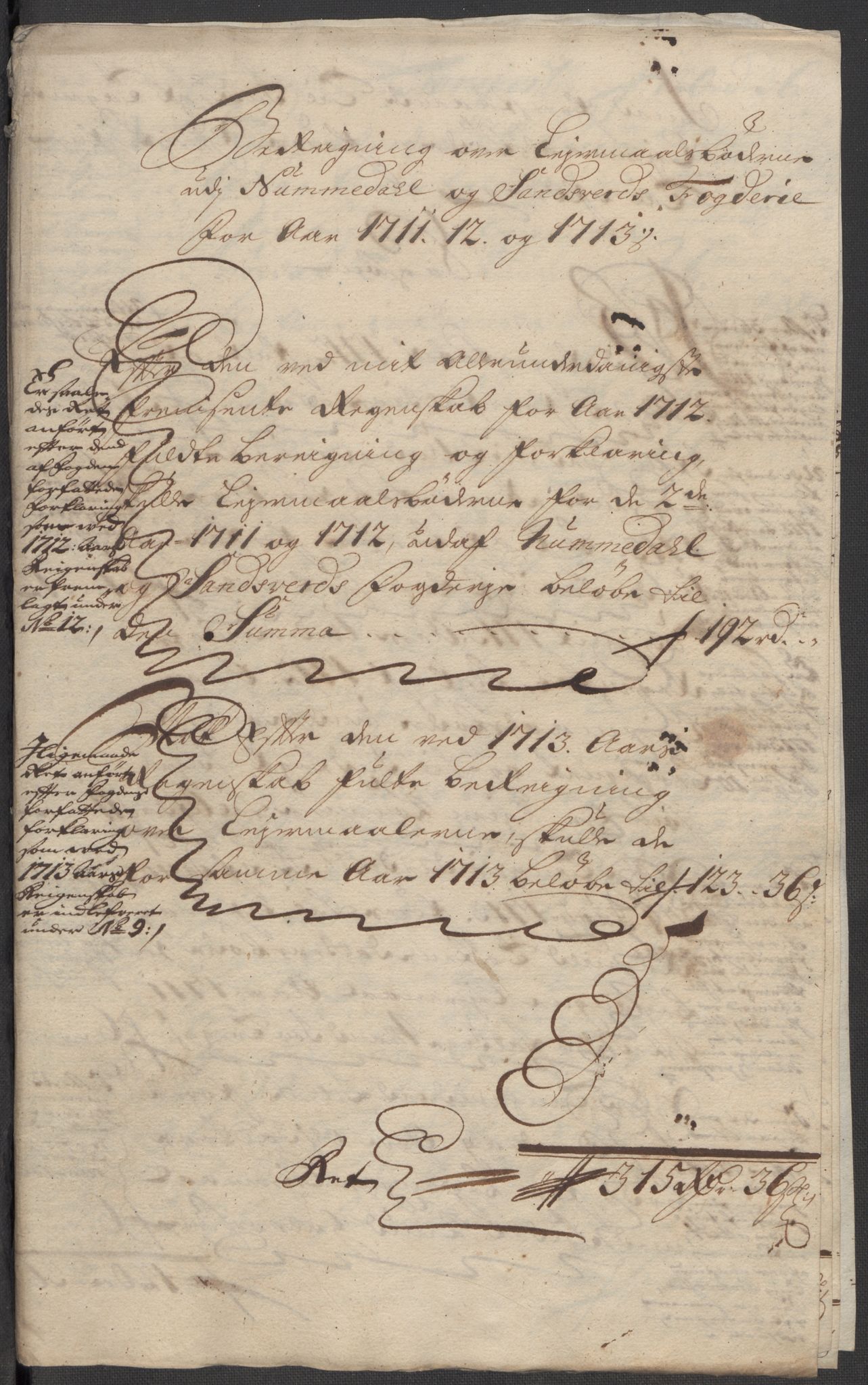 Rentekammeret inntil 1814, Reviderte regnskaper, Fogderegnskap, AV/RA-EA-4092/R24/L1589: Fogderegnskap Numedal og Sandsvær, 1714, p. 266