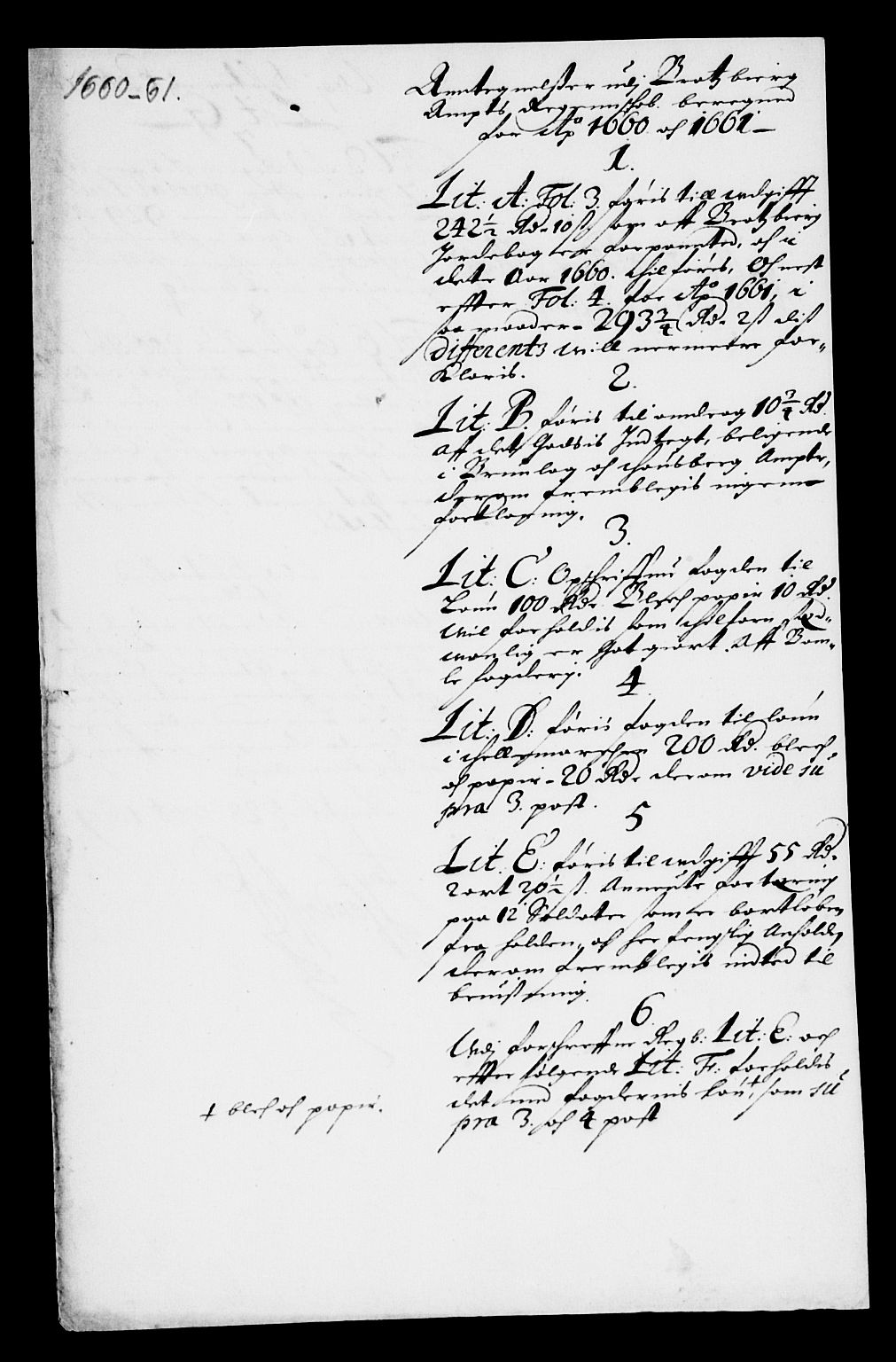 Rentekammeret inntil 1814, Reviderte regnskaper, Lensregnskaper, AV/RA-EA-5023/R/Rb/Rbp/L0048: Bratsberg len, 1661-1662