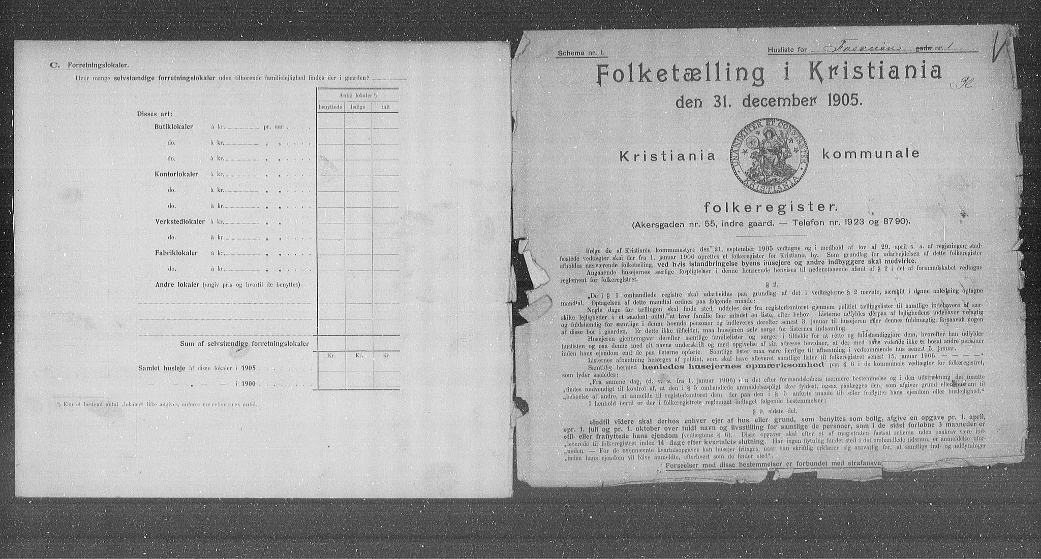 OBA, Municipal Census 1905 for Kristiania, 1905, p. 12768