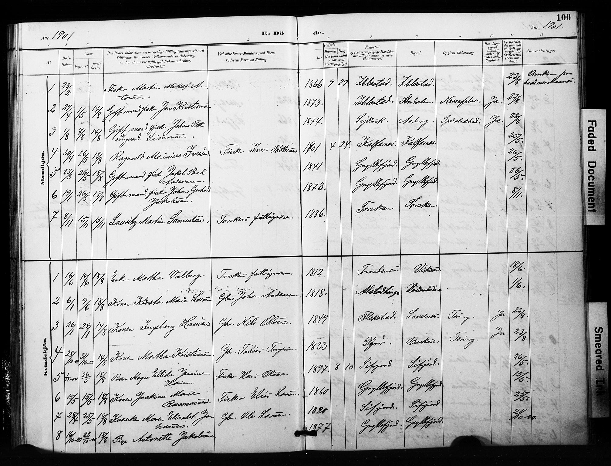 Berg sokneprestkontor, SATØ/S-1318/G/Ga/Gaa/L0006kirke: Parish register (official) no. 6, 1894-1904, p. 106