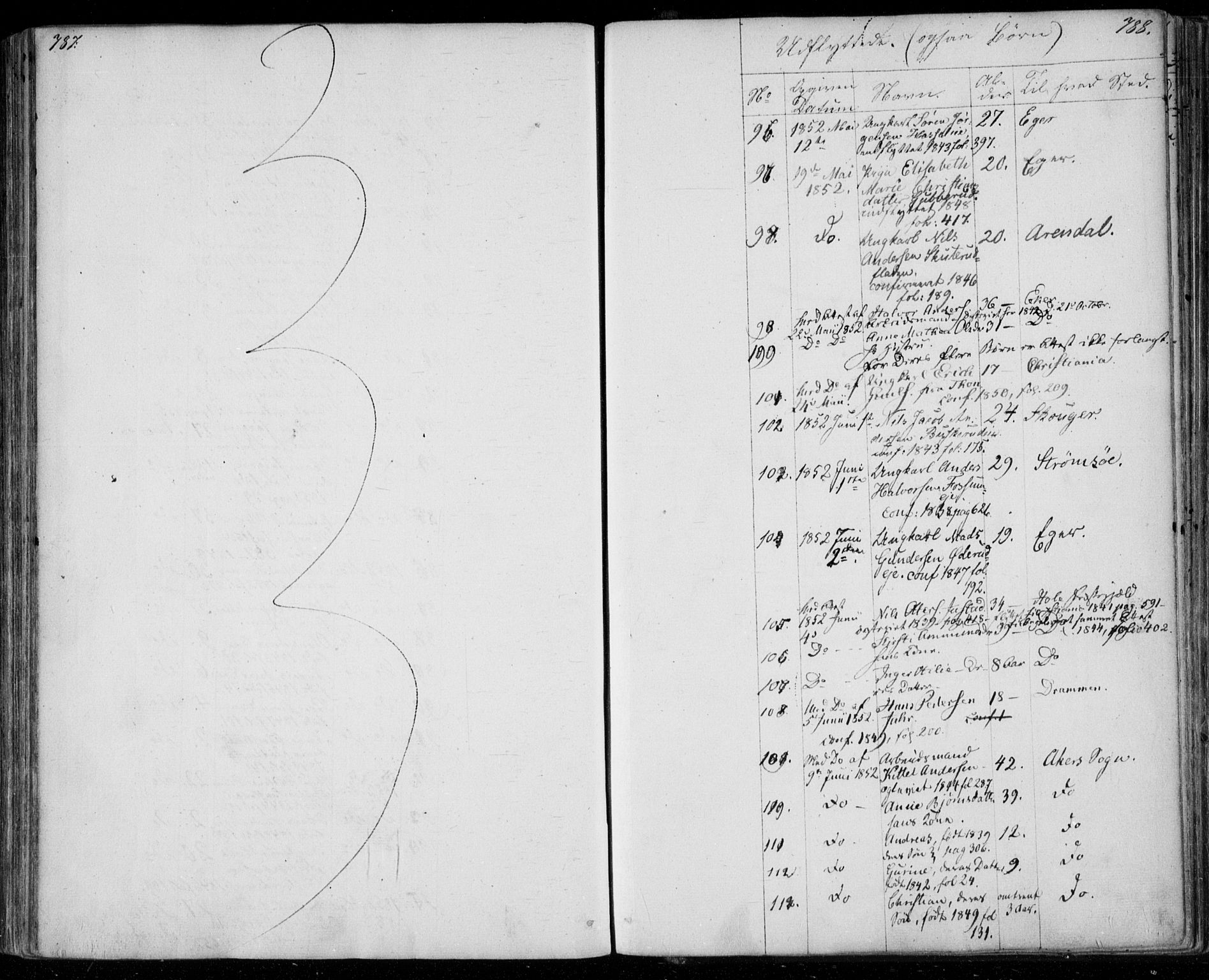 Modum kirkebøker, AV/SAKO-A-234/F/Fa/L0008: Parish register (official) no. 8, 1851-1859, p. 787-788