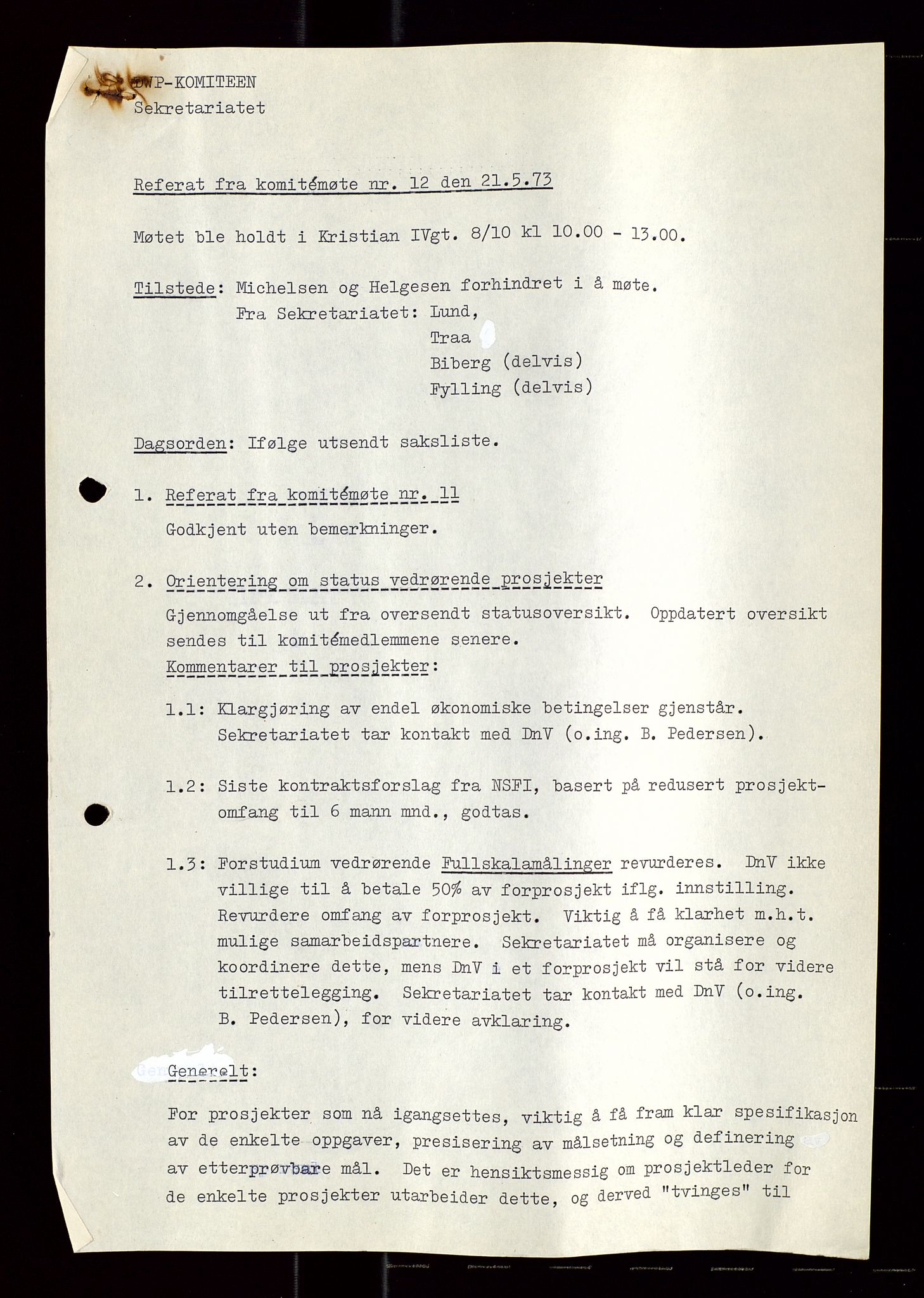 Industridepartementet, Oljekontoret, AV/SAST-A-101348/Di/L0004: DWP, møter, komite`møter, 761 forskning/teknologi, 1972-1975, p. 112