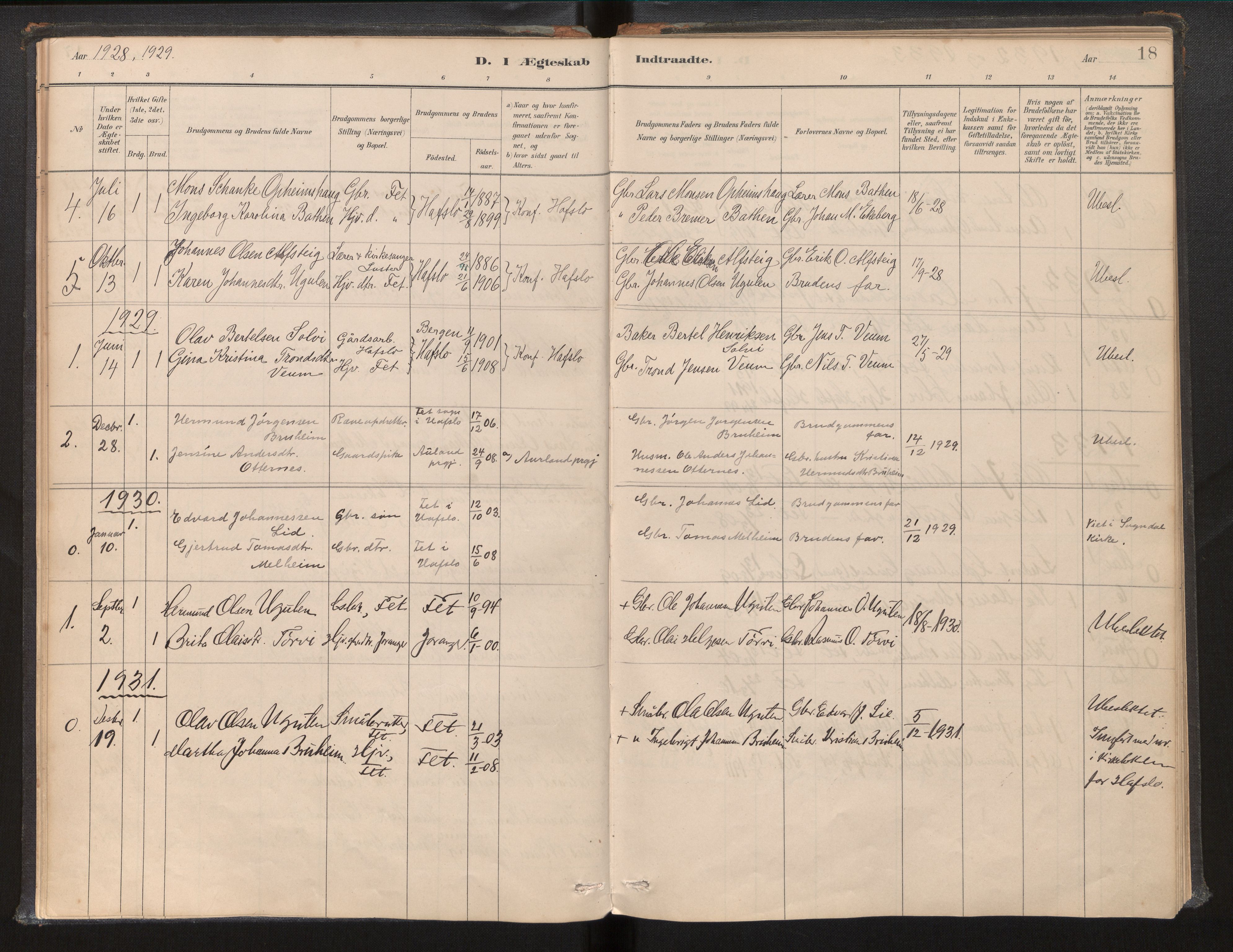 Jostedal sokneprestembete, AV/SAB-A-80601/H/Haa/Haac/L0002: Parish register (official) no. C 2, 1881-2003, p. 18