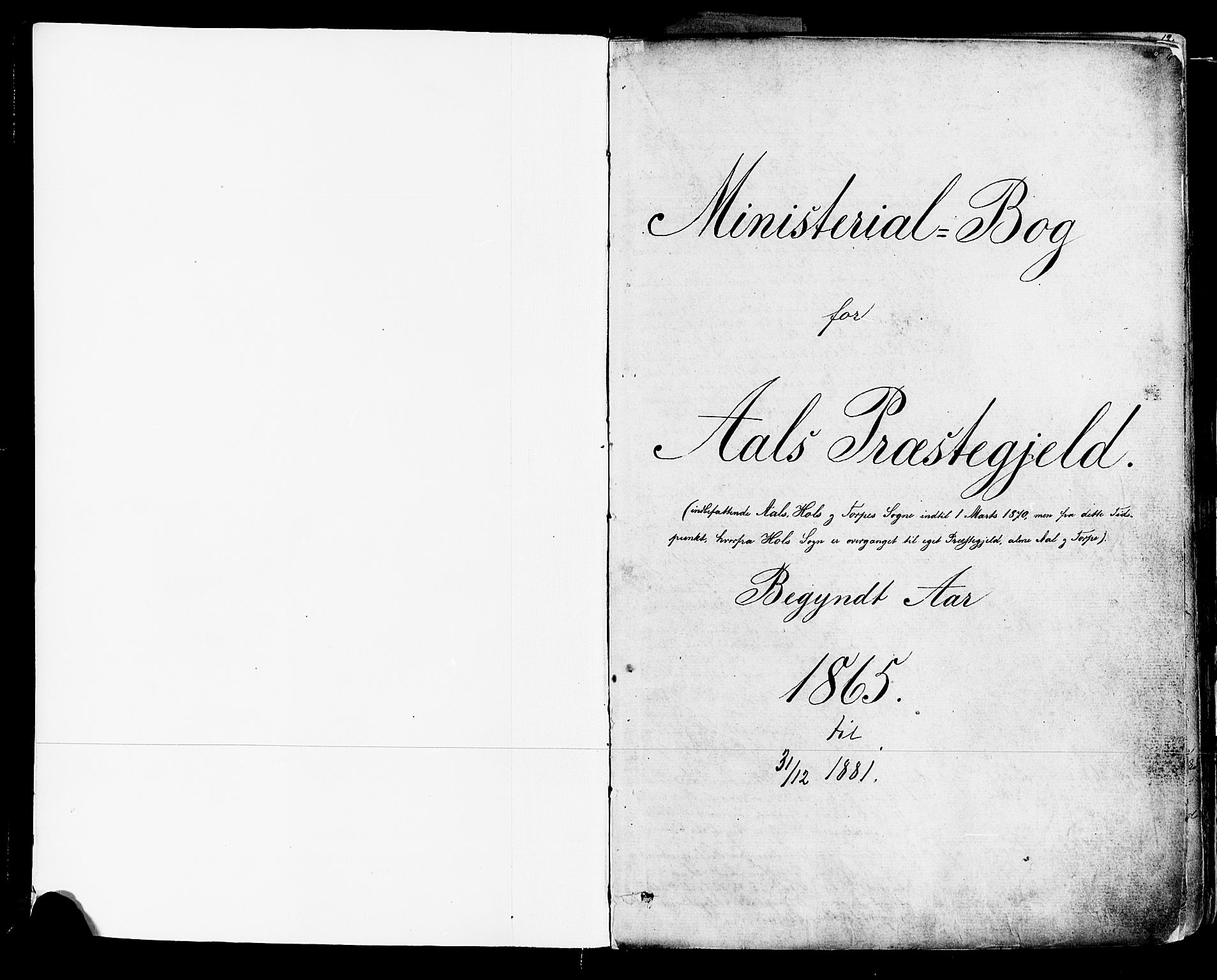 Ål kirkebøker, SAKO/A-249/F/Fa/L0007: Parish register (official) no. I 7, 1865-1881, p. 1