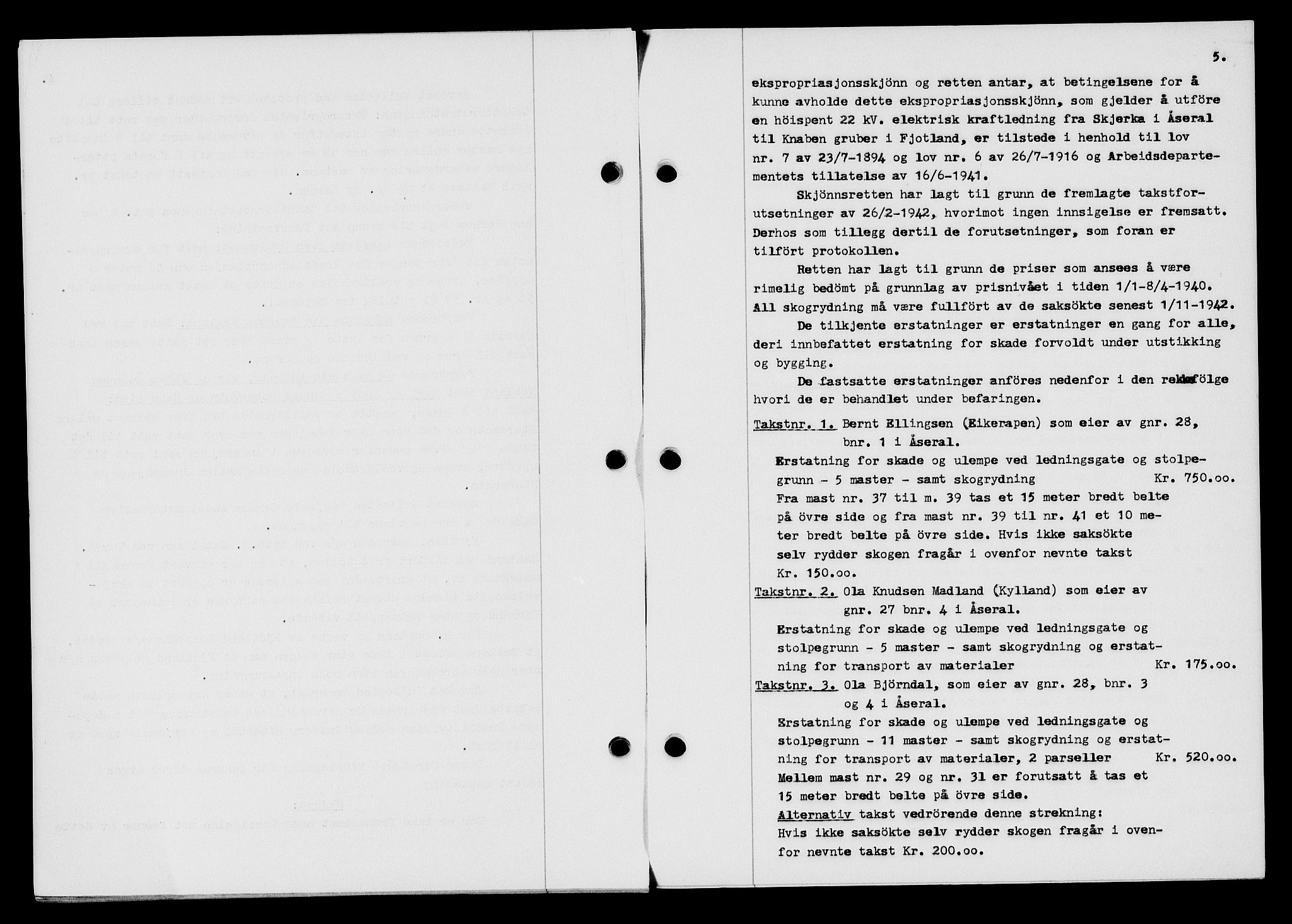 Flekkefjord sorenskriveri, SAK/1221-0001/G/Gb/Gba/L0057: Mortgage book no. A-5, 1941-1942, Diary no: : 676/1942