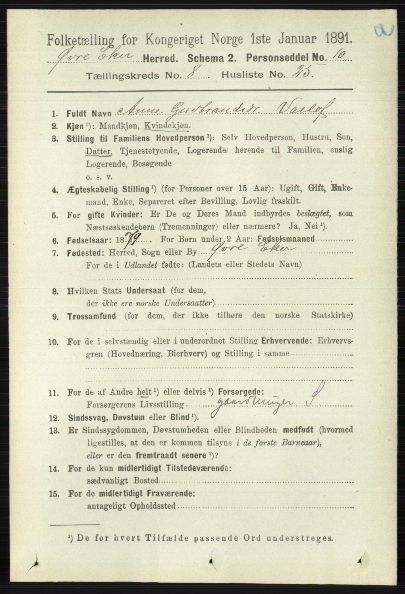 RA, 1891 census for 0624 Øvre Eiker, 1891, p. 3362