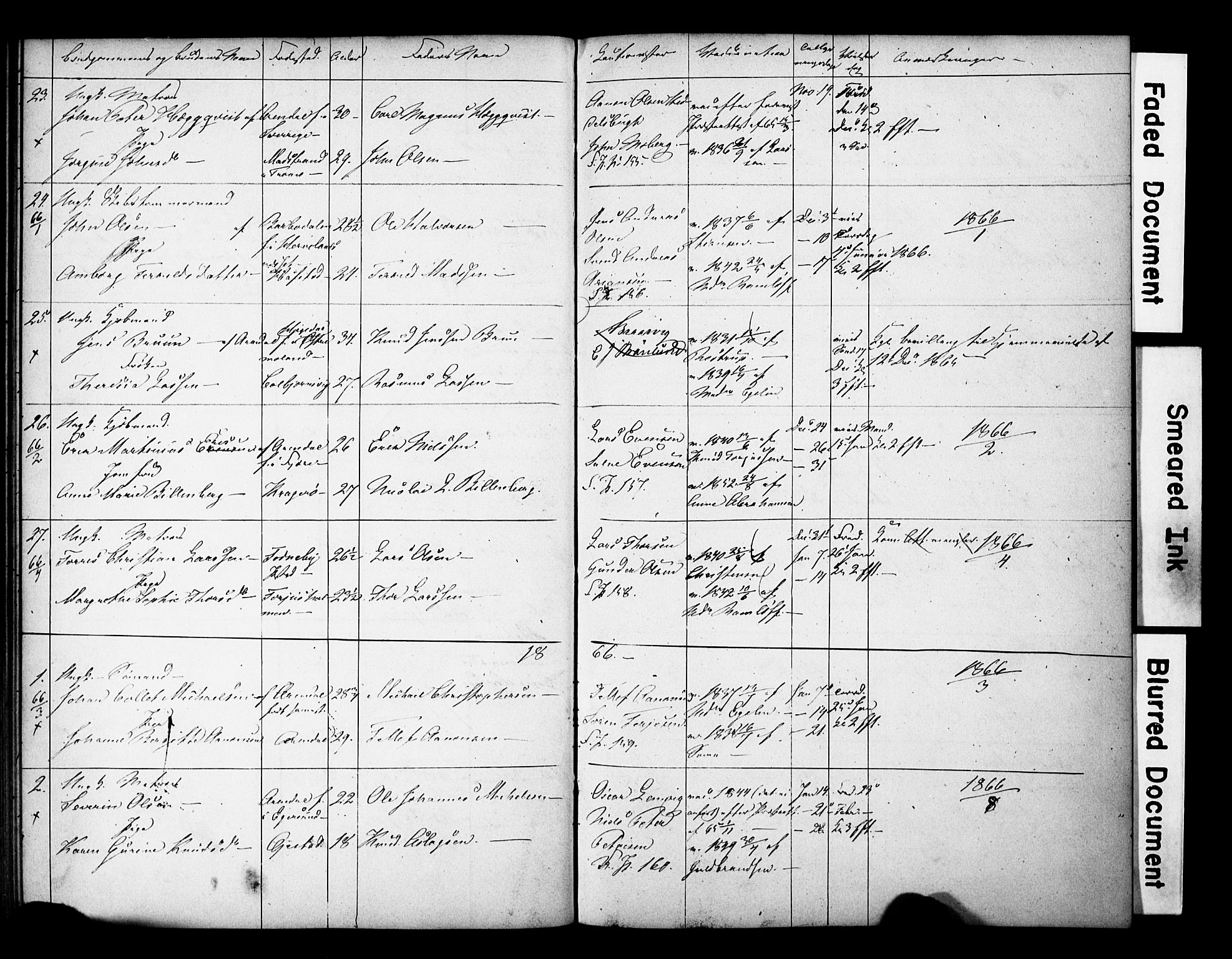 Arendal sokneprestkontor, Trefoldighet, AV/SAK-1111-0040/F/Fe/L0002: Banns register no. A VI 2, 1847-1871