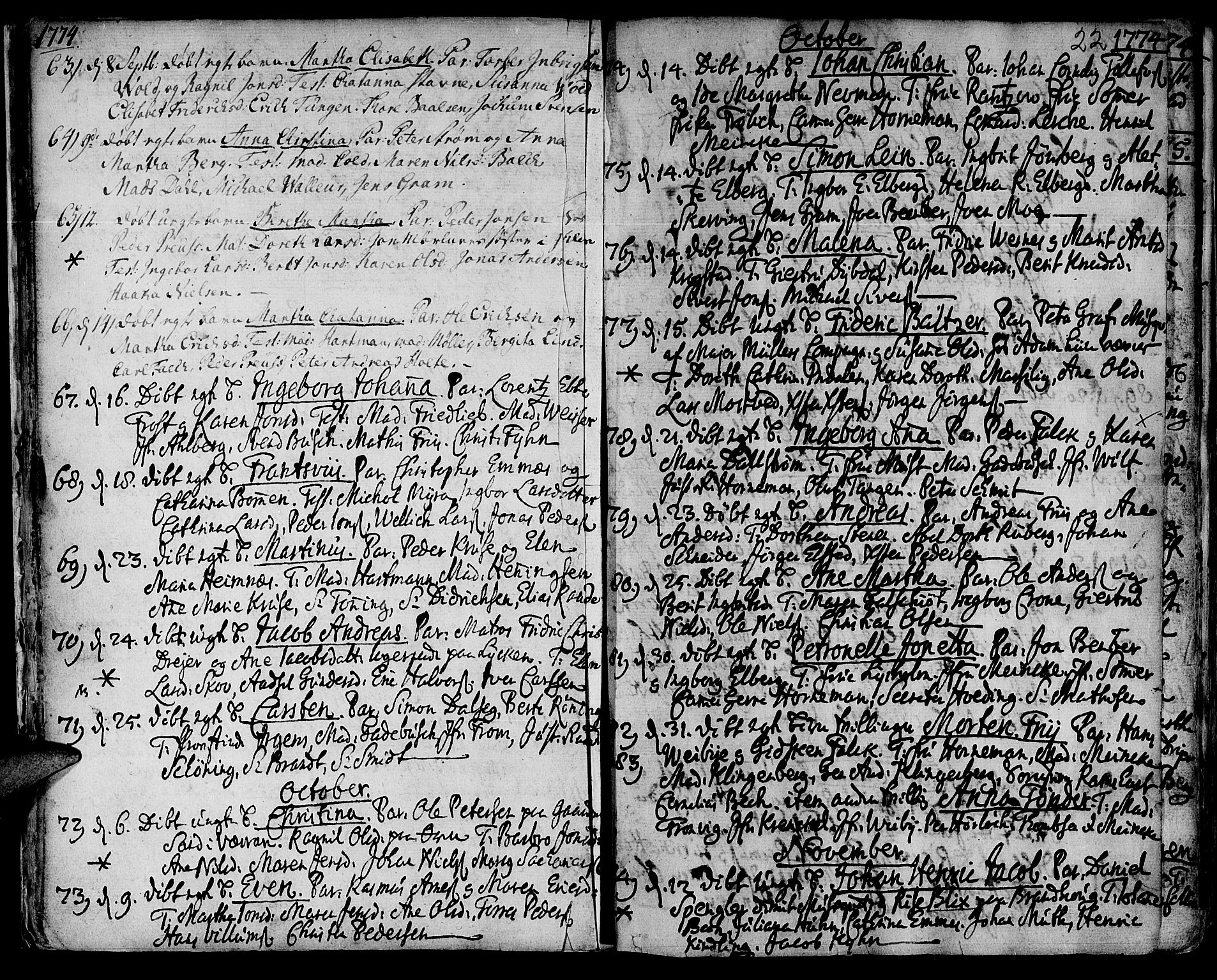 Ministerialprotokoller, klokkerbøker og fødselsregistre - Sør-Trøndelag, SAT/A-1456/601/L0039: Parish register (official) no. 601A07, 1770-1819, p. 22