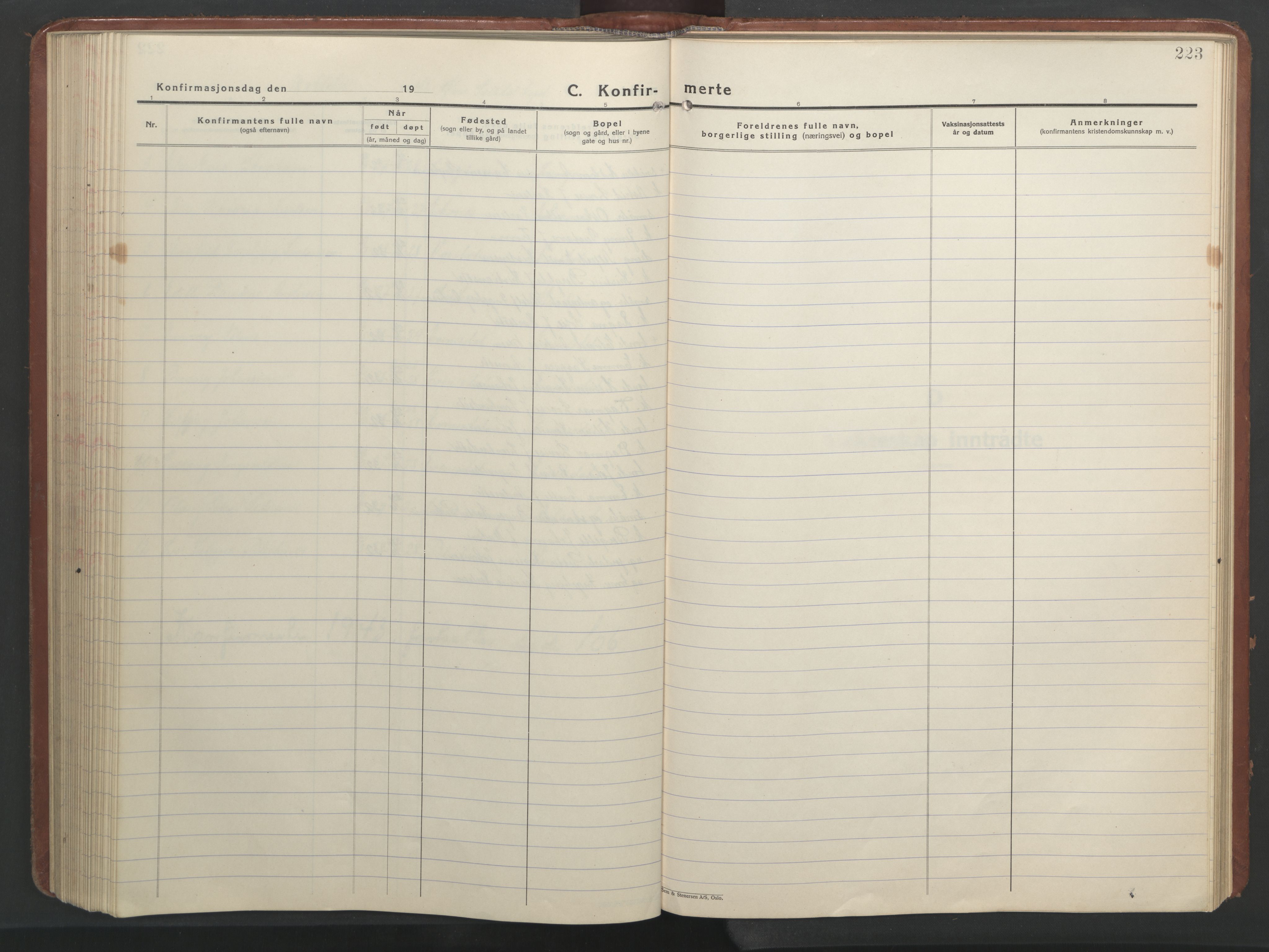Ministerialprotokoller, klokkerbøker og fødselsregistre - Nordland, SAT/A-1459/847/L0680: Parish register (copy) no. 847C08, 1930-1947, p. 223