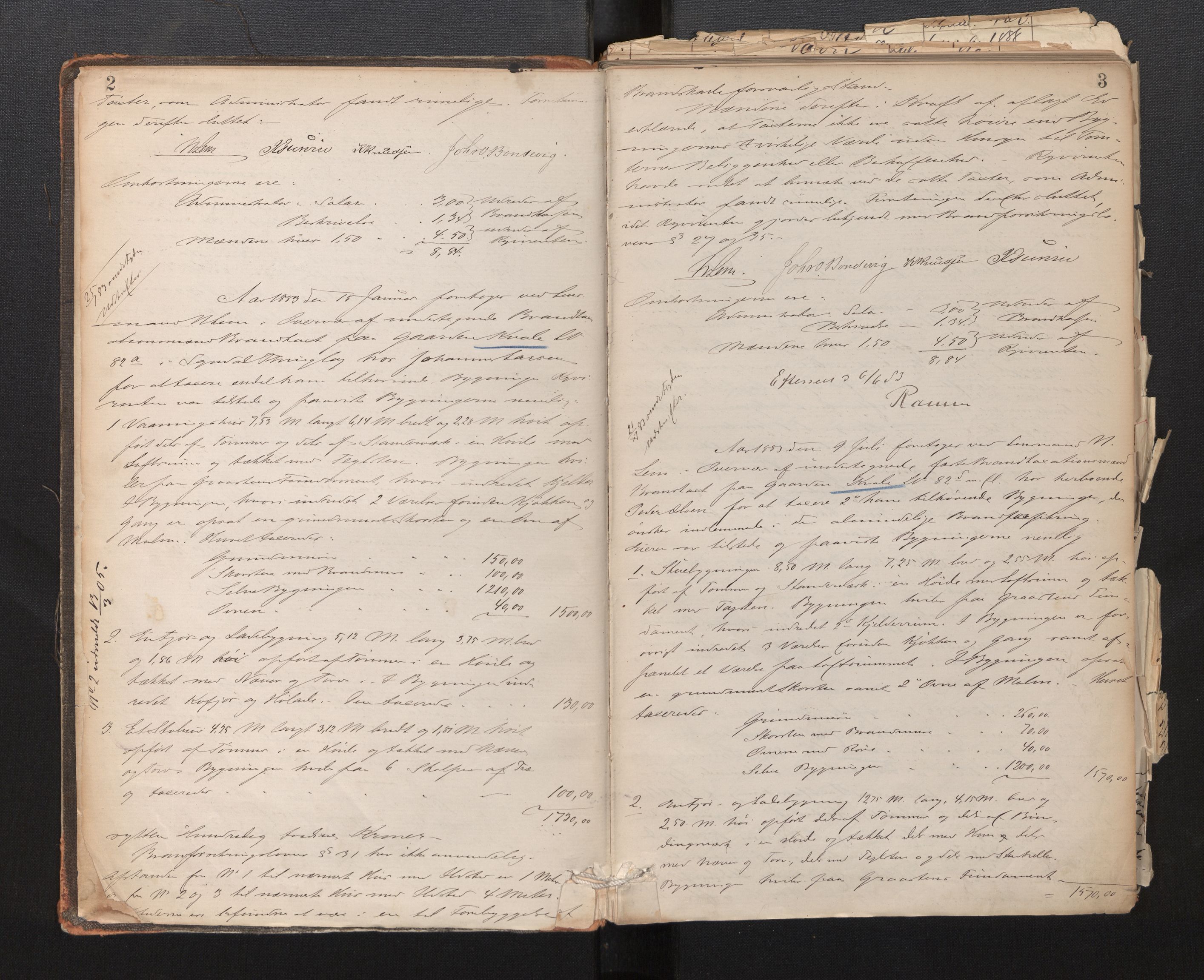 Lensmannen i Sogndal, AV/SAB-A-29901/0012/L0003: Branntakstprotokoll, 1883-1917, p. 2-3