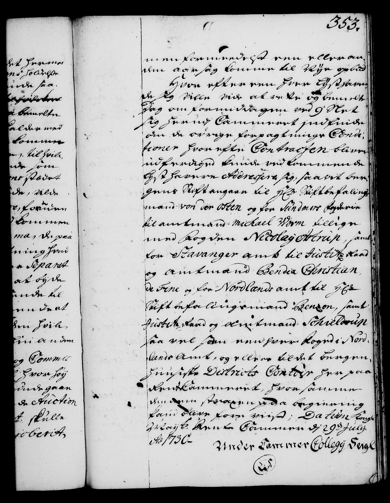 Rentekammeret, Kammerkanselliet, RA/EA-3111/G/Gg/Gga/L0003: Norsk ekspedisjonsprotokoll med register (merket RK 53.3), 1727-1734, p. 353