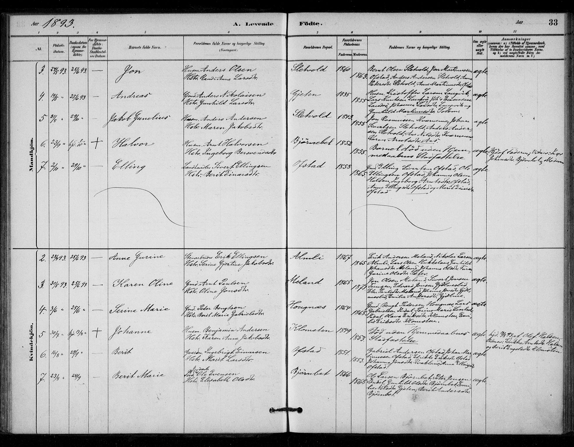 Ministerialprotokoller, klokkerbøker og fødselsregistre - Sør-Trøndelag, SAT/A-1456/670/L0836: Parish register (official) no. 670A01, 1879-1904, p. 33