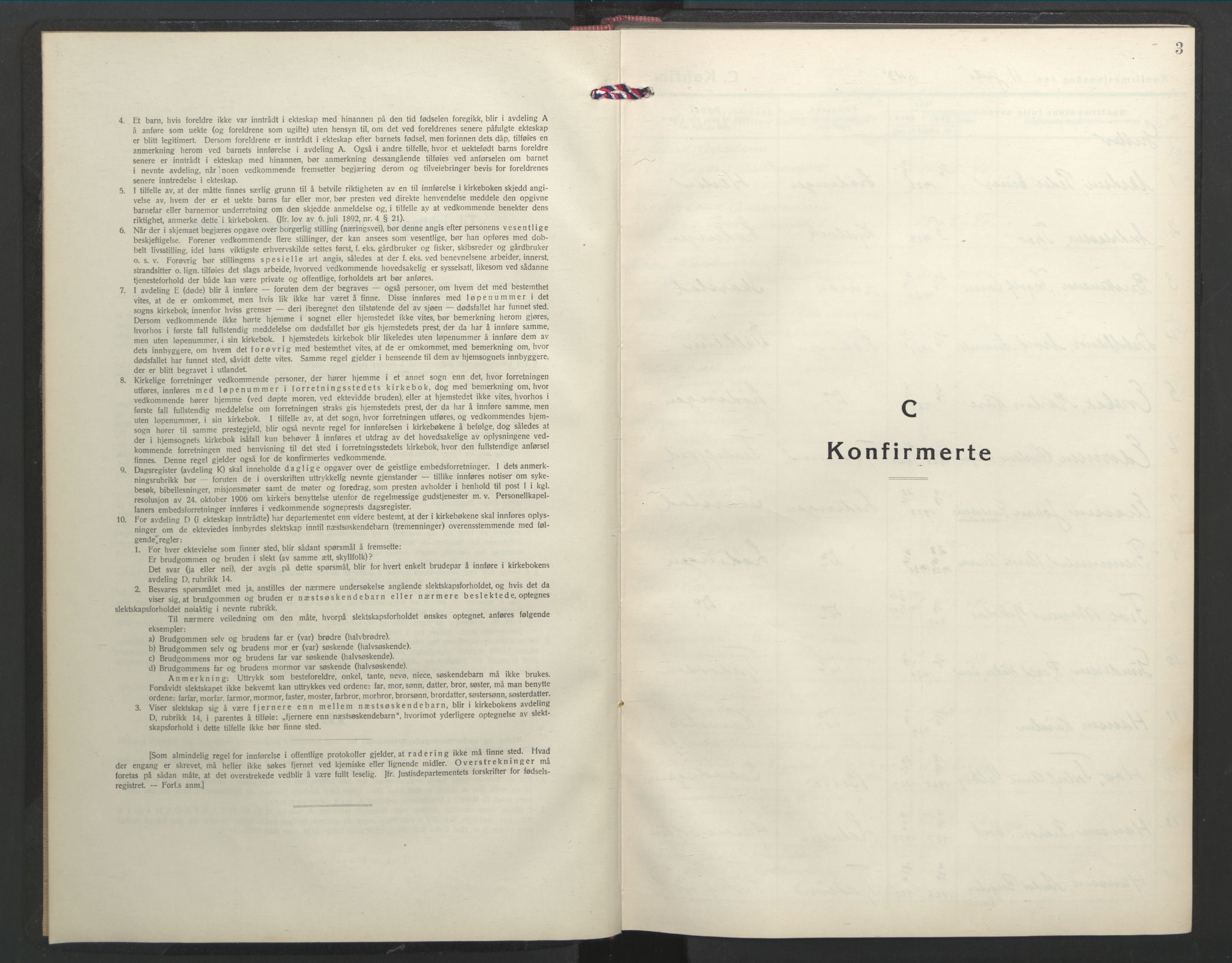 Ministerialprotokoller, klokkerbøker og fødselsregistre - Nordland, SAT/A-1459/872/L1052: Parish register (copy) no. 872C08, 1943-1947, p. 3