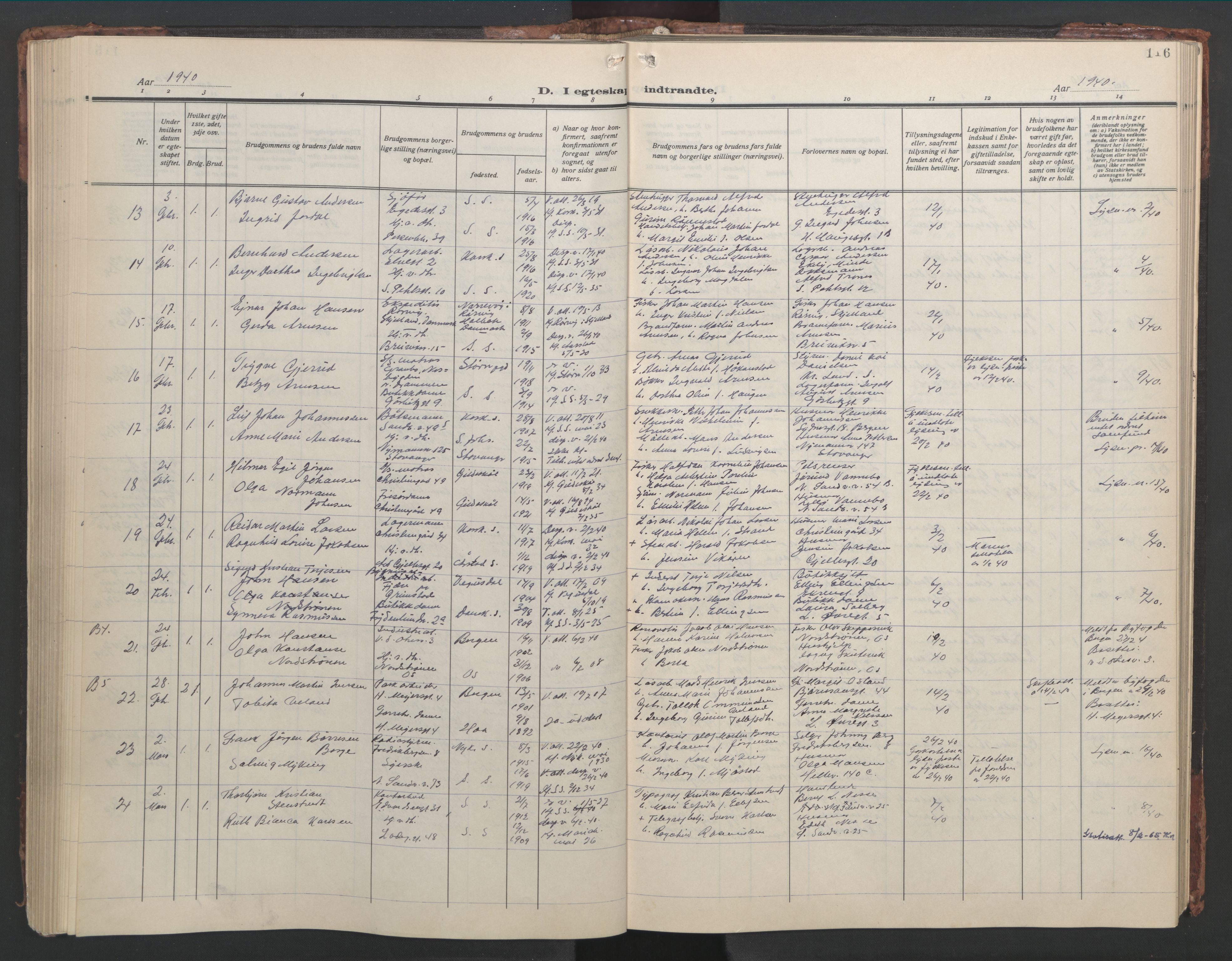 Sandviken Sokneprestembete, AV/SAB-A-77601/H/Hb/L0015: Parish register (copy) no. D 2, 1929-1953, p. 115b-116a