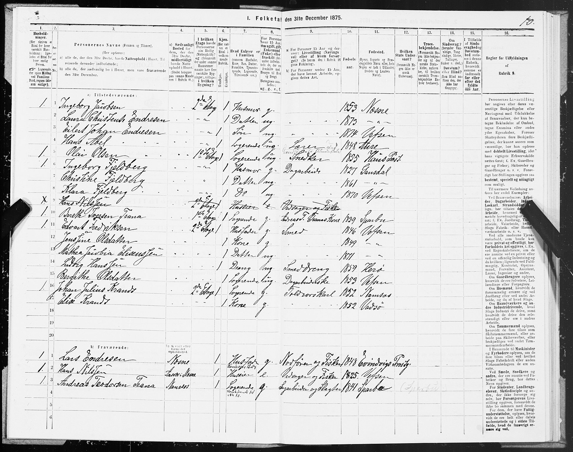 SAT, 1875 census for 1802B Vefsn/Mosjøen, 1875, p. 10