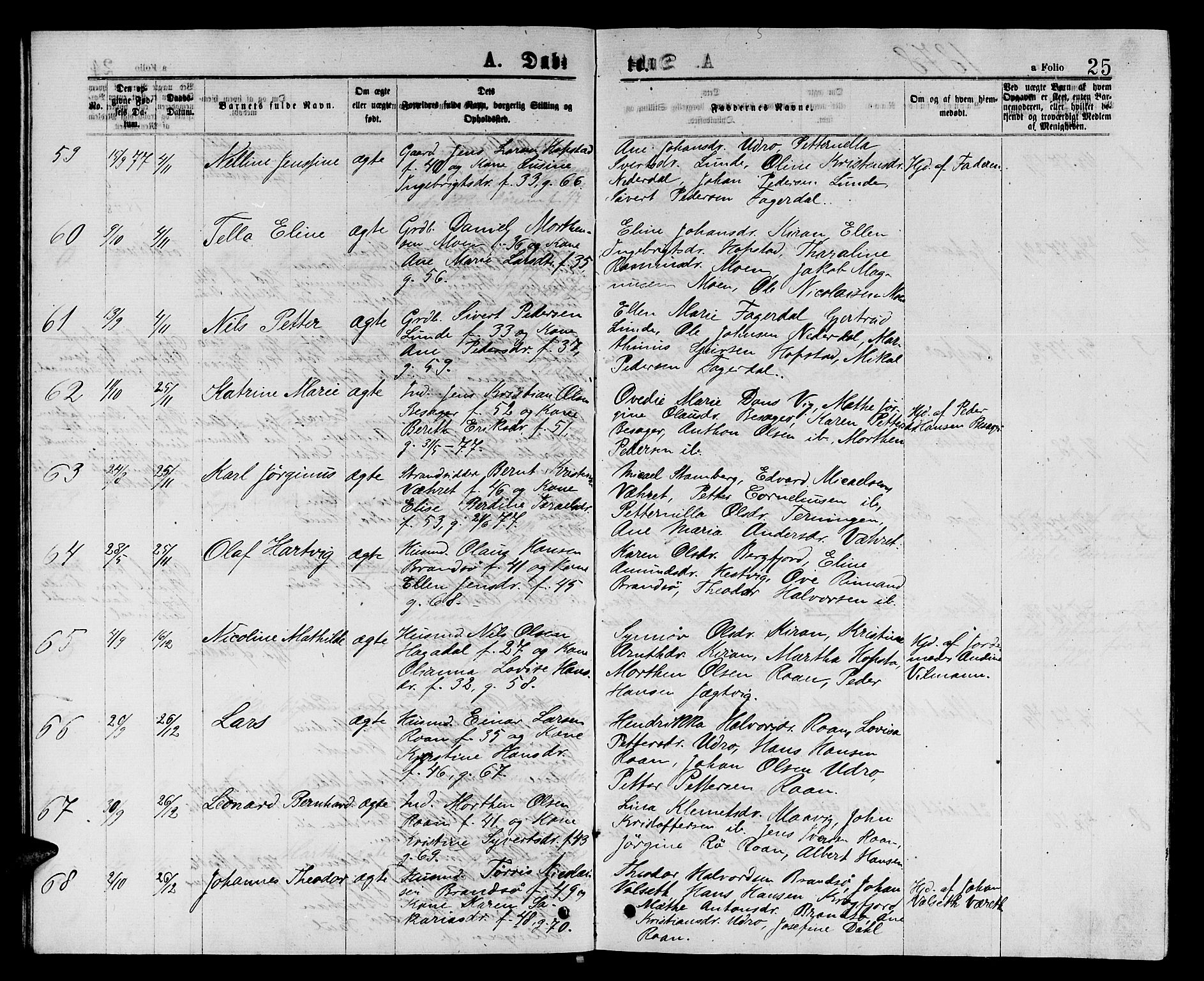 Ministerialprotokoller, klokkerbøker og fødselsregistre - Sør-Trøndelag, SAT/A-1456/657/L0715: Parish register (copy) no. 657C02, 1873-1888, p. 25