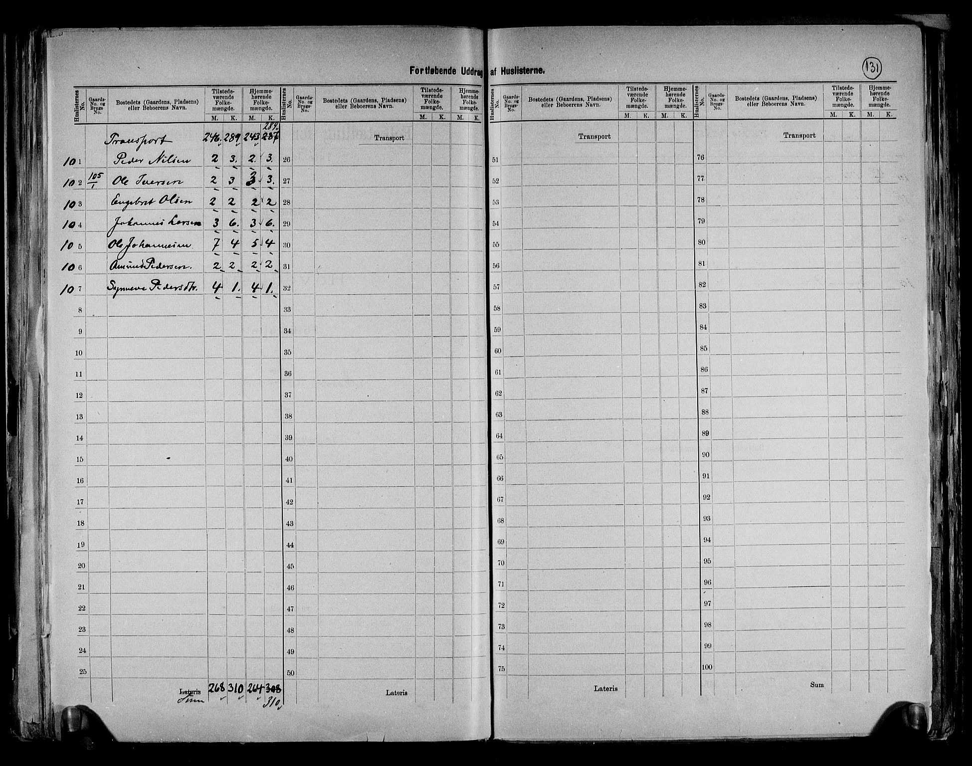 RA, 1891 census for 0518 Nord-Fron, 1891, p. 26