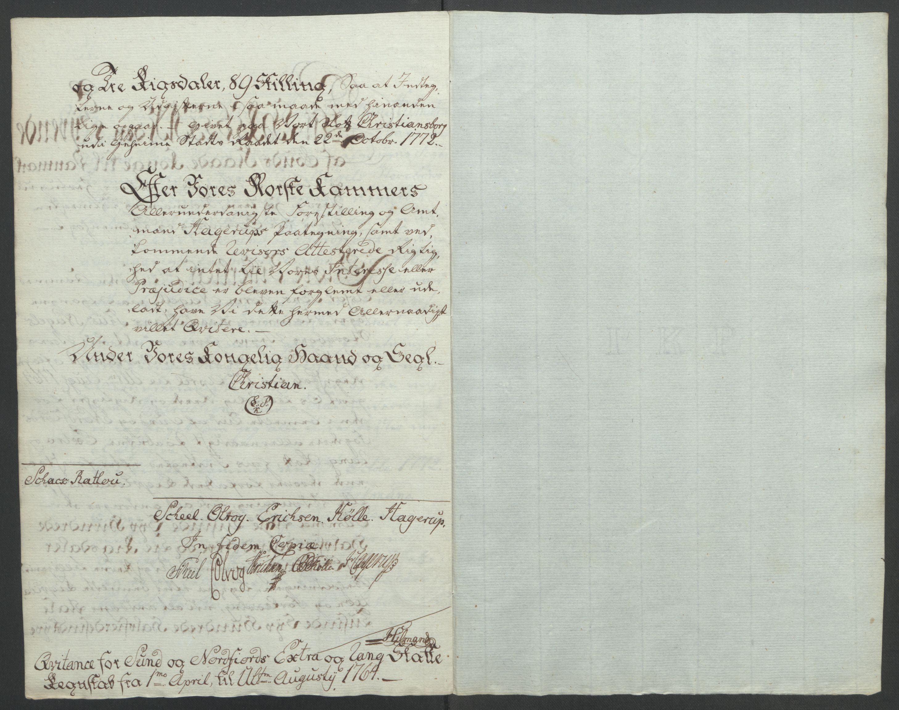 Rentekammeret inntil 1814, Reviderte regnskaper, Fogderegnskap, RA/EA-4092/R53/L3550: Ekstraskatten Sunn- og Nordfjord, 1762-1771, p. 104