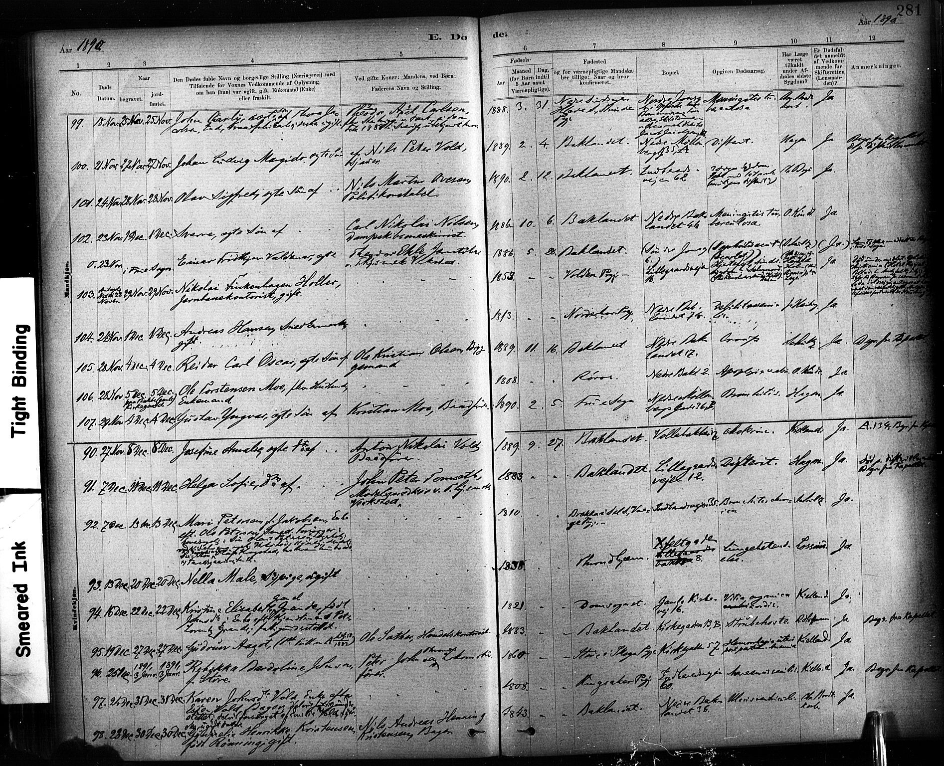 Ministerialprotokoller, klokkerbøker og fødselsregistre - Sør-Trøndelag, AV/SAT-A-1456/604/L0189: Parish register (official) no. 604A10, 1878-1892, p. 281