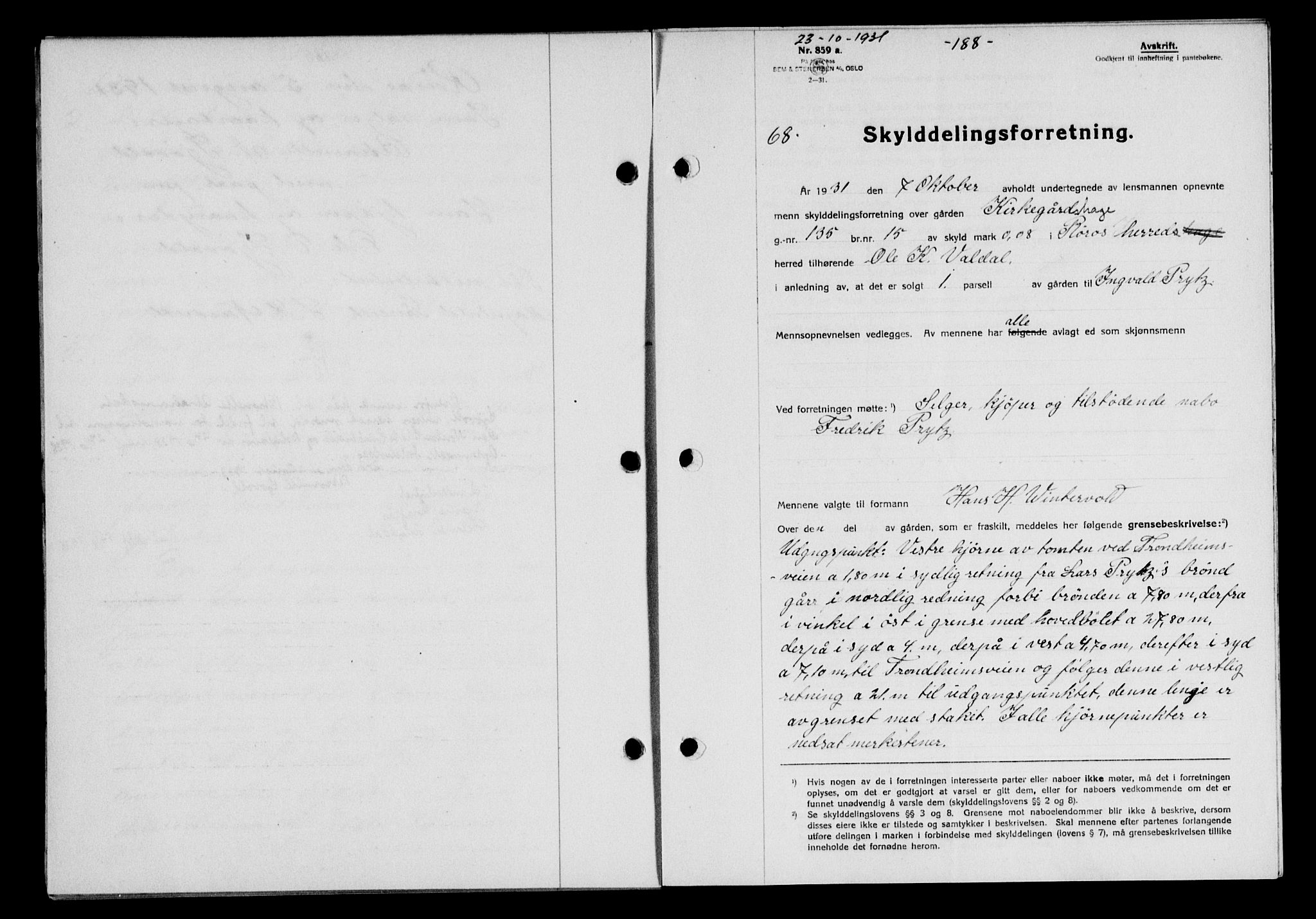 Gauldal sorenskriveri, AV/SAT-A-0014/1/2/2C/L0041: Mortgage book no. 42-43, 1930-1931, Deed date: 23.10.1937