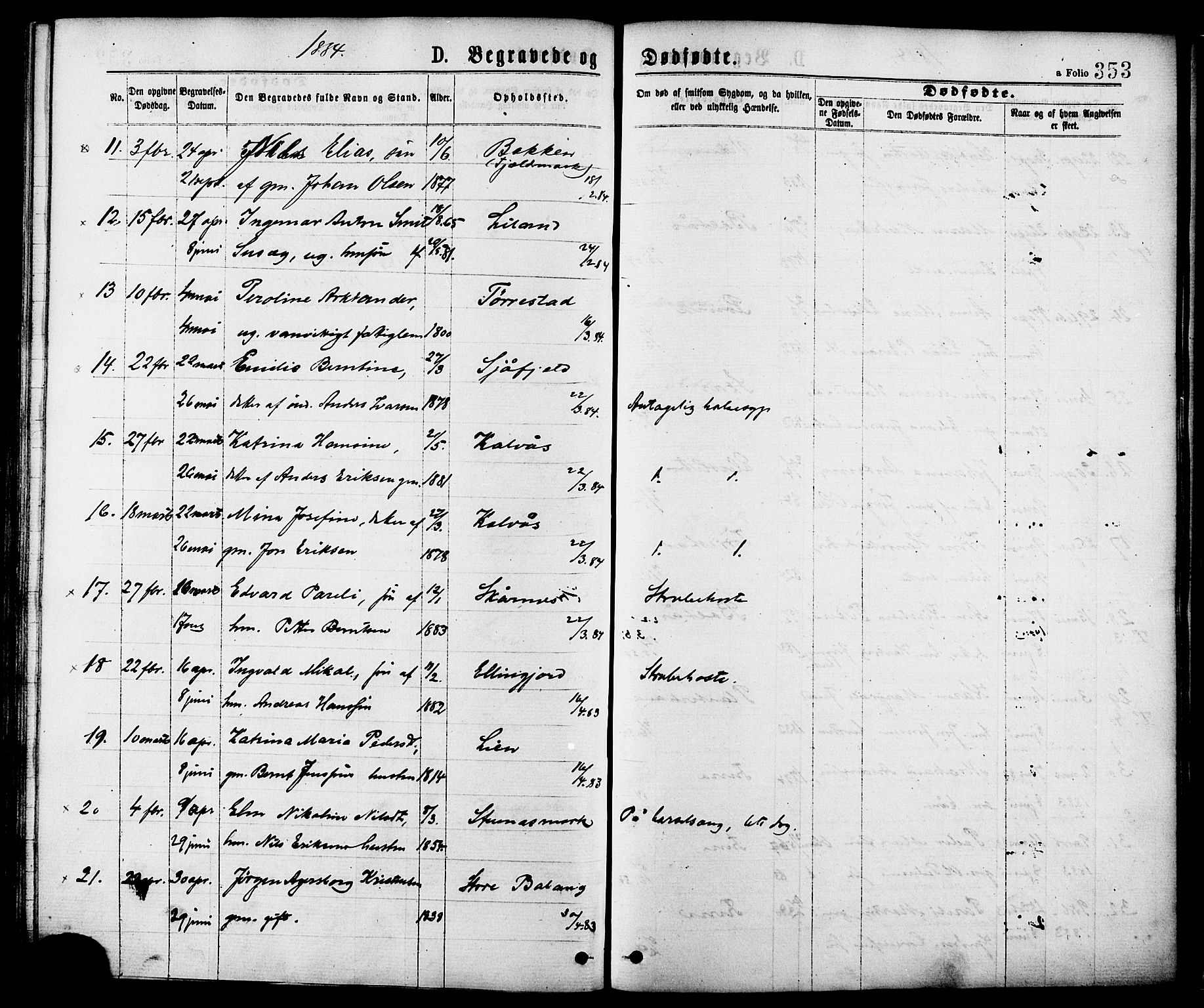 Ministerialprotokoller, klokkerbøker og fødselsregistre - Nordland, AV/SAT-A-1459/863/L0897: Parish register (official) no. 863A09, 1872-1886, p. 353