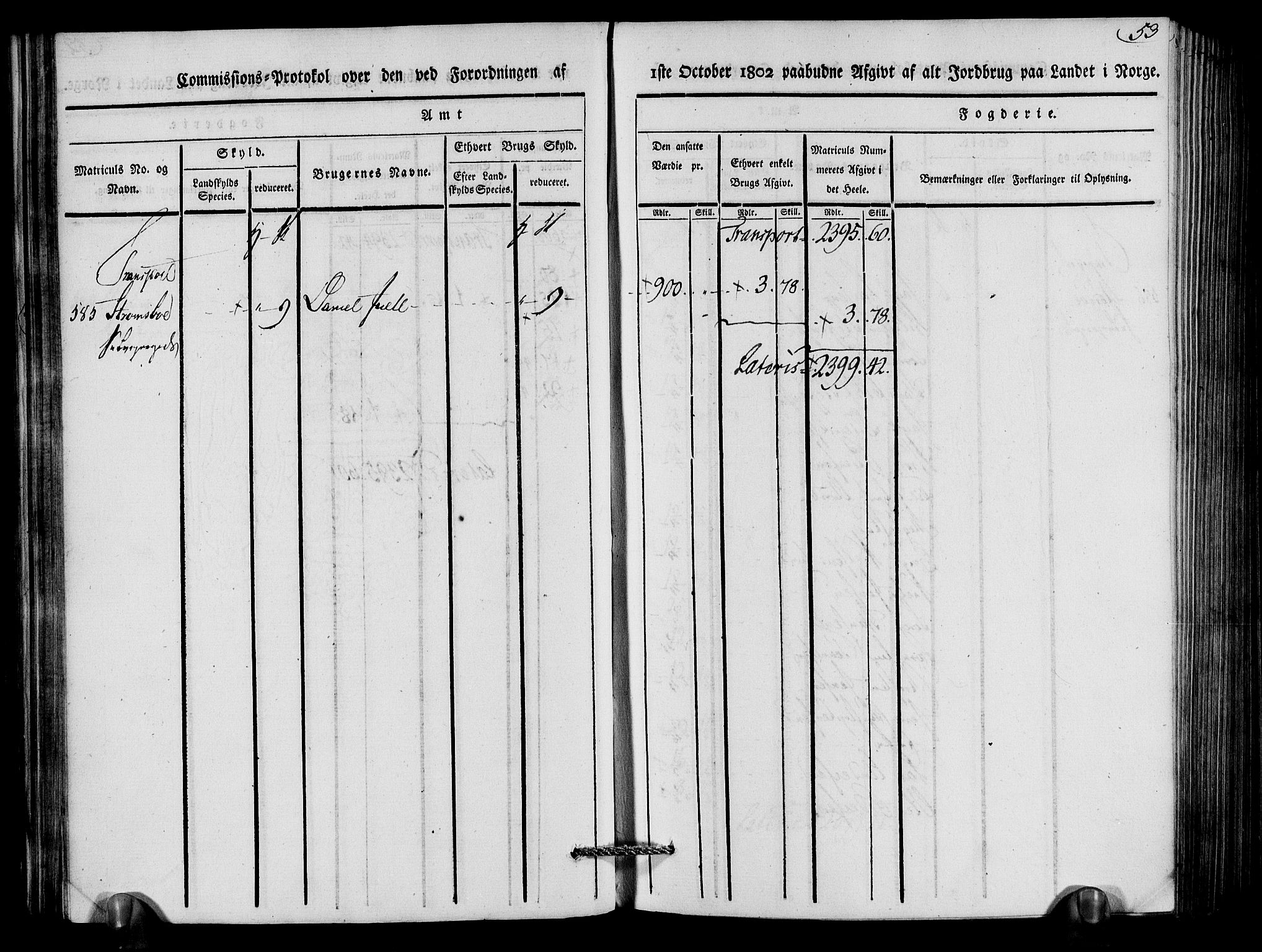 Rentekammeret inntil 1814, Realistisk ordnet avdeling, AV/RA-EA-4070/N/Ne/Nea/L0079: Nedenes fogderi. Kommisjonsprotokoll "Nr. 2", for Strengereid skipreide, 1803, p. 54