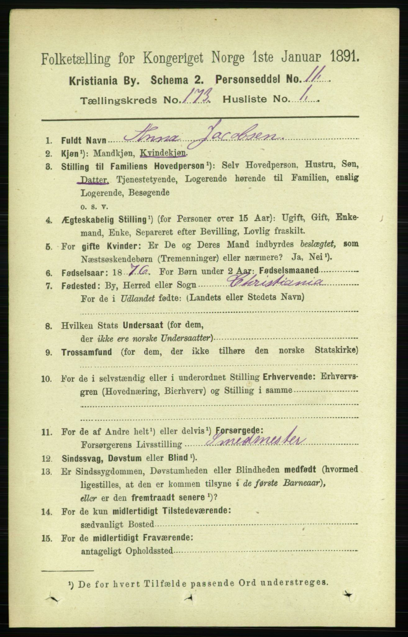 RA, 1891 census for 0301 Kristiania, 1891, p. 102802